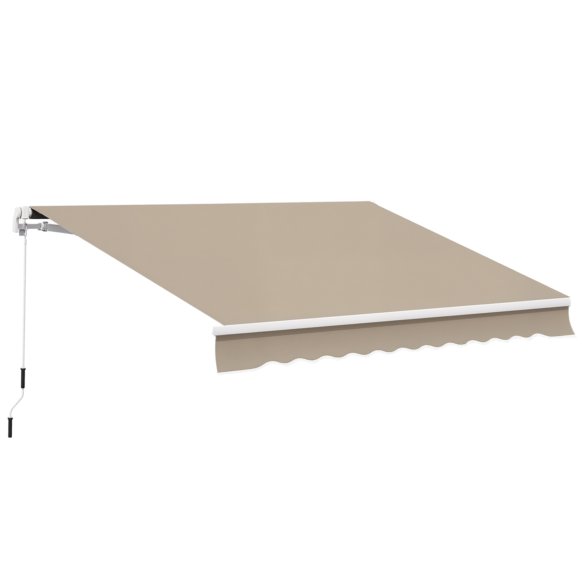 Gelenkarmmarkise Verstellbare Klemmmarkise Terrassenmarkise 3,95 x 3m Sonnenschutz mit Kurbel, Balkonmarkise, Beige Gelenkarmmarkise Verstellbare Klemmmarkise Terrassenmarkise 3,95 x 3m Sonnenschutz mit Kurbel, Balkonmarkise, Beige