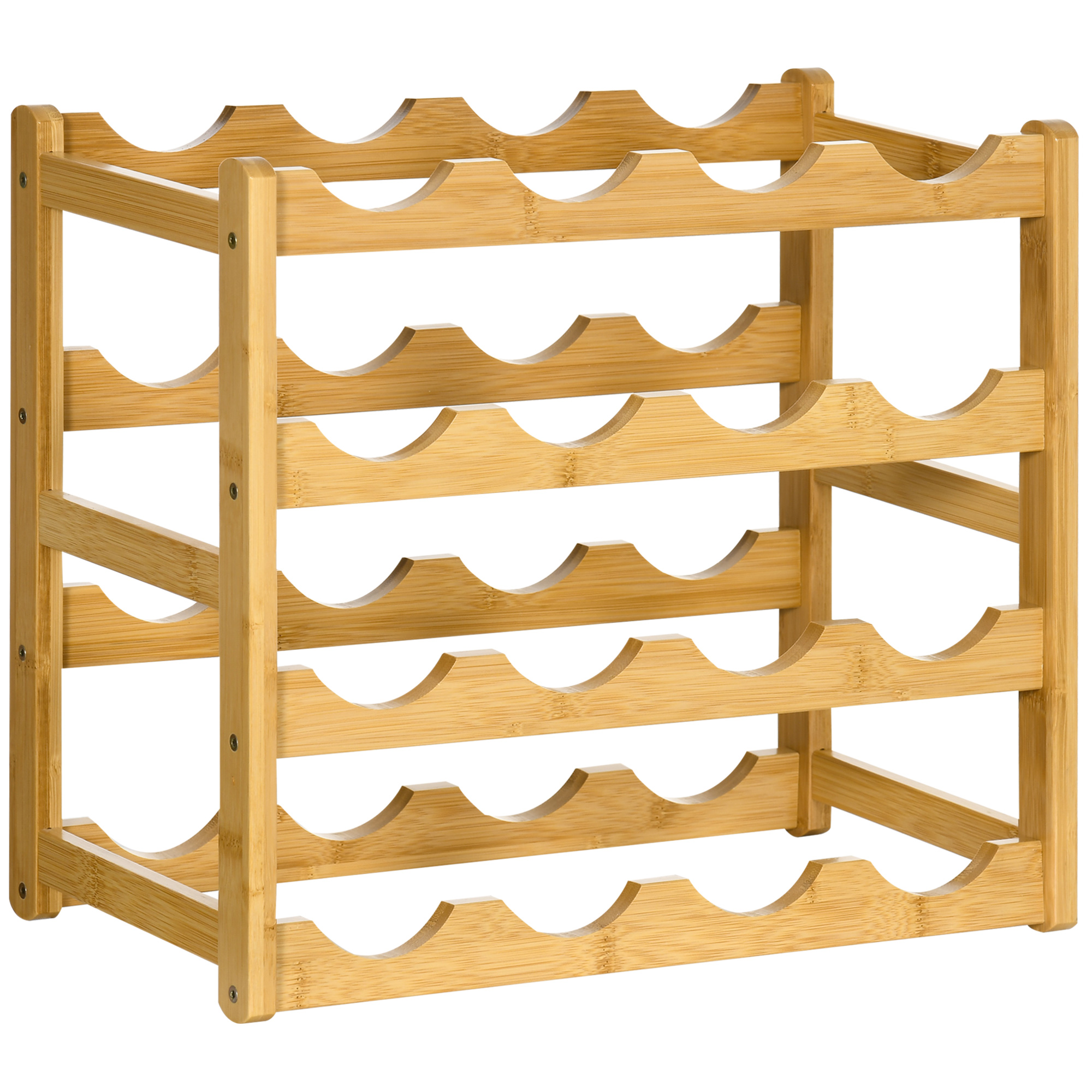 Weinregal aus Bambus für 16 Weinflaschen, 4 Regale, 43 cm x 23,5 cm x 38 cm Natur Weinregal aus Bambus für 16 Weinflaschen, 4 Regale, 43 cm x 23,5 cm x 38 cm Natur