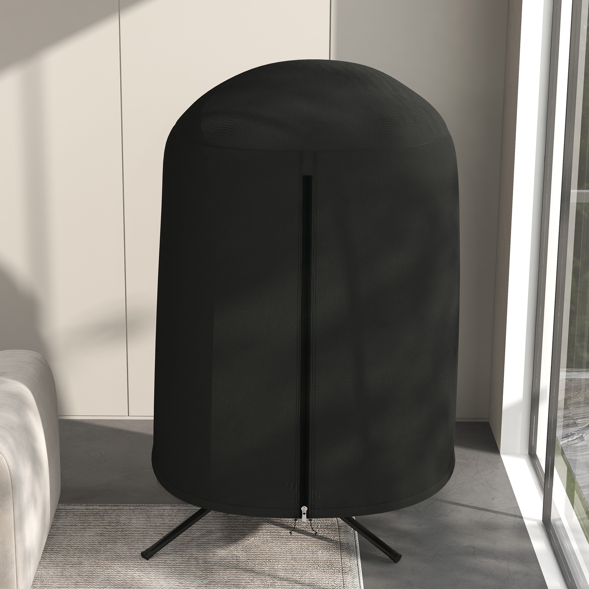 Schutzhülle für Hängesessel, wasserdicht, staubdicht, Polyester, Ø128 x 190 cm, Schwarz