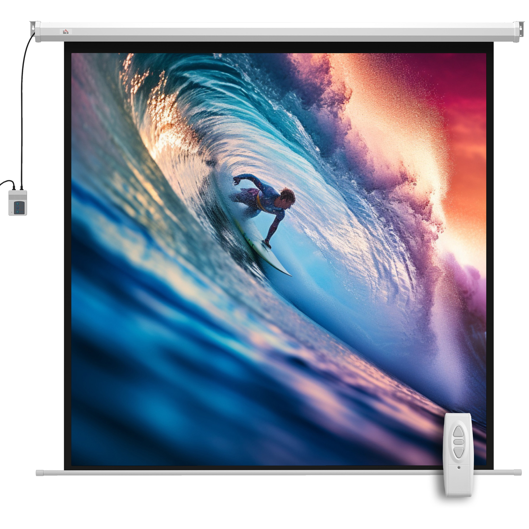 Beamer Leinwand 189,5 x 189,5 cm 92 Zoll 1:1 HD 4K Rollo-Leinwand für Heimkino für Heimkino Büro-Präsentationen