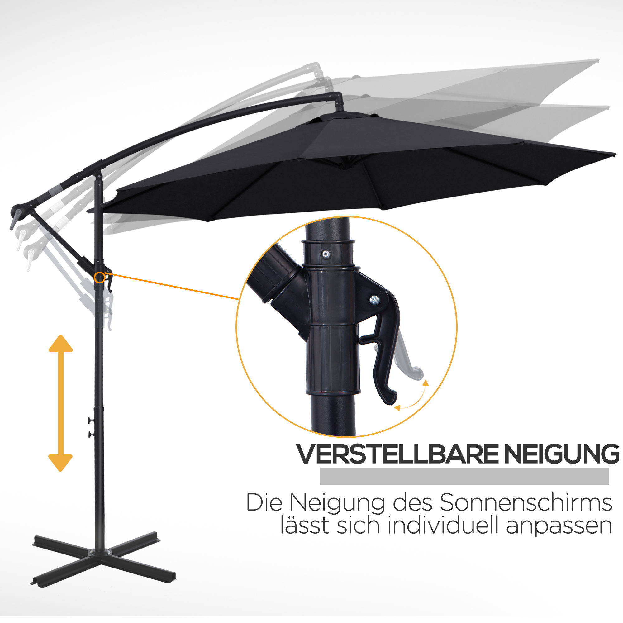 Sonnenschrim Ampelschirm Sonnenschirm mit Kurbel