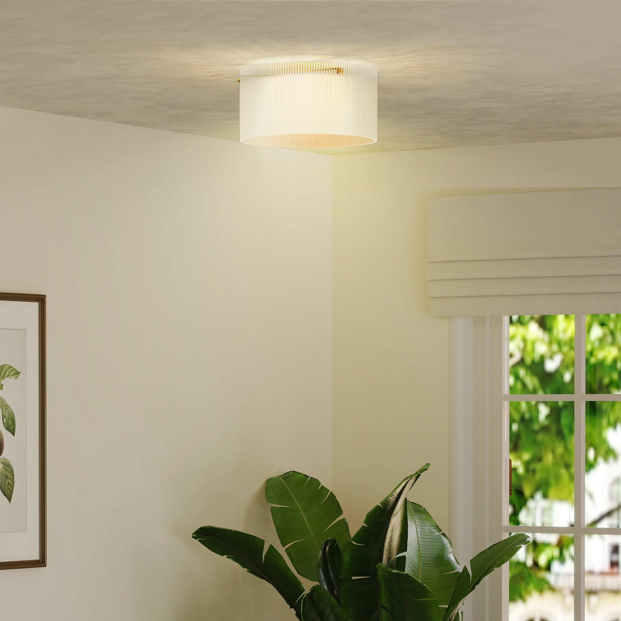 Deckenlampe mit Acryllampenschirm, Metall, Halogen- und LED-kompatibel
