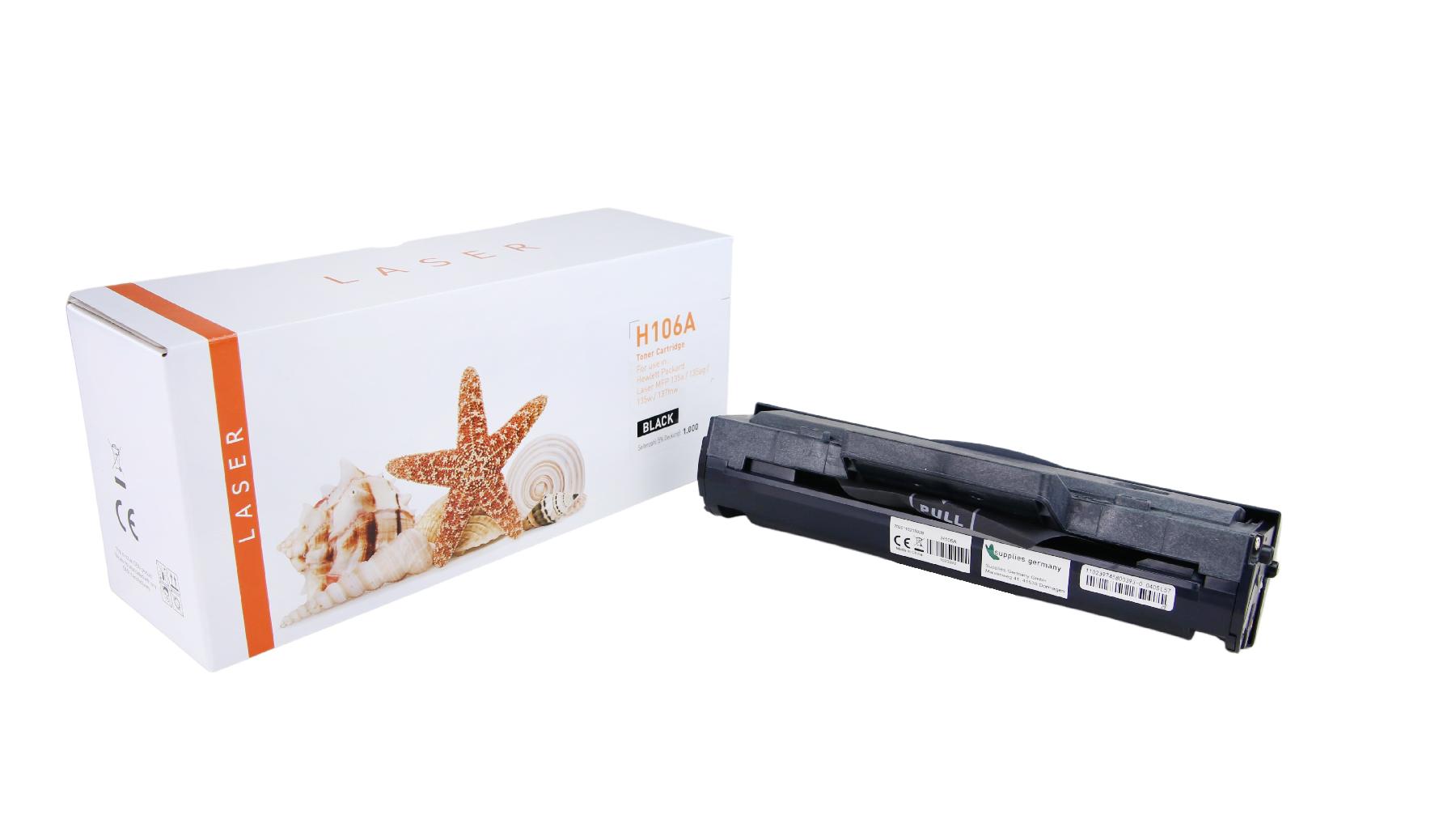 106A alternativ Toner black für HP / W1106A / 1.000 Seiten 106A alternativ Toner black für HP / W1106A / 1.000 Seiten