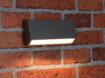 LED Wandleuchte "KWL-158", Anthrazit, IP65, 3W, 172Lm, Kunststoff, warmweiß