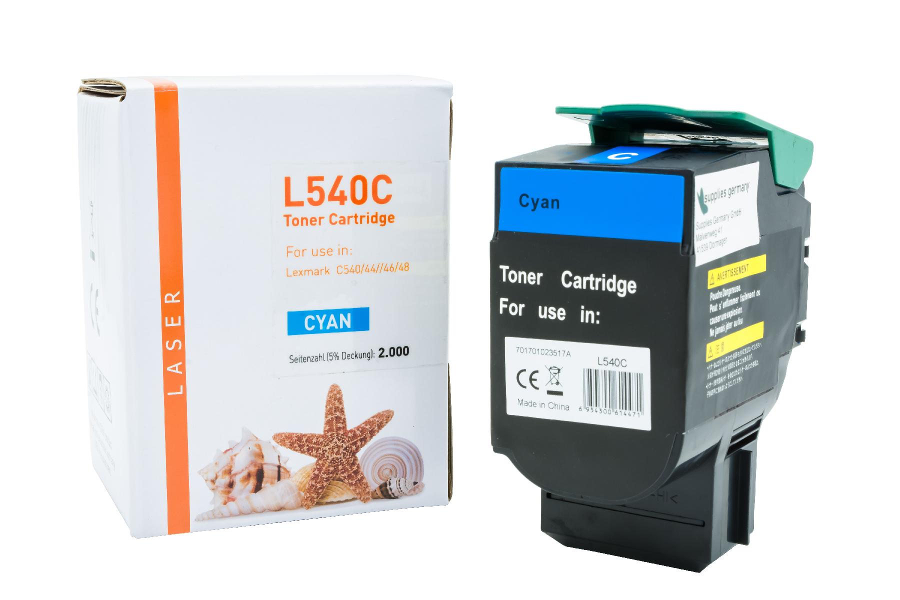 C540 alternativ Toner cyan für Lexmark / C540 / 44 / 46 / 48 / 2.000 Seiten C540 alternativ Toner cyan für Lexmark / C540 / 44 / 46 / 48 / 2.000 Seiten