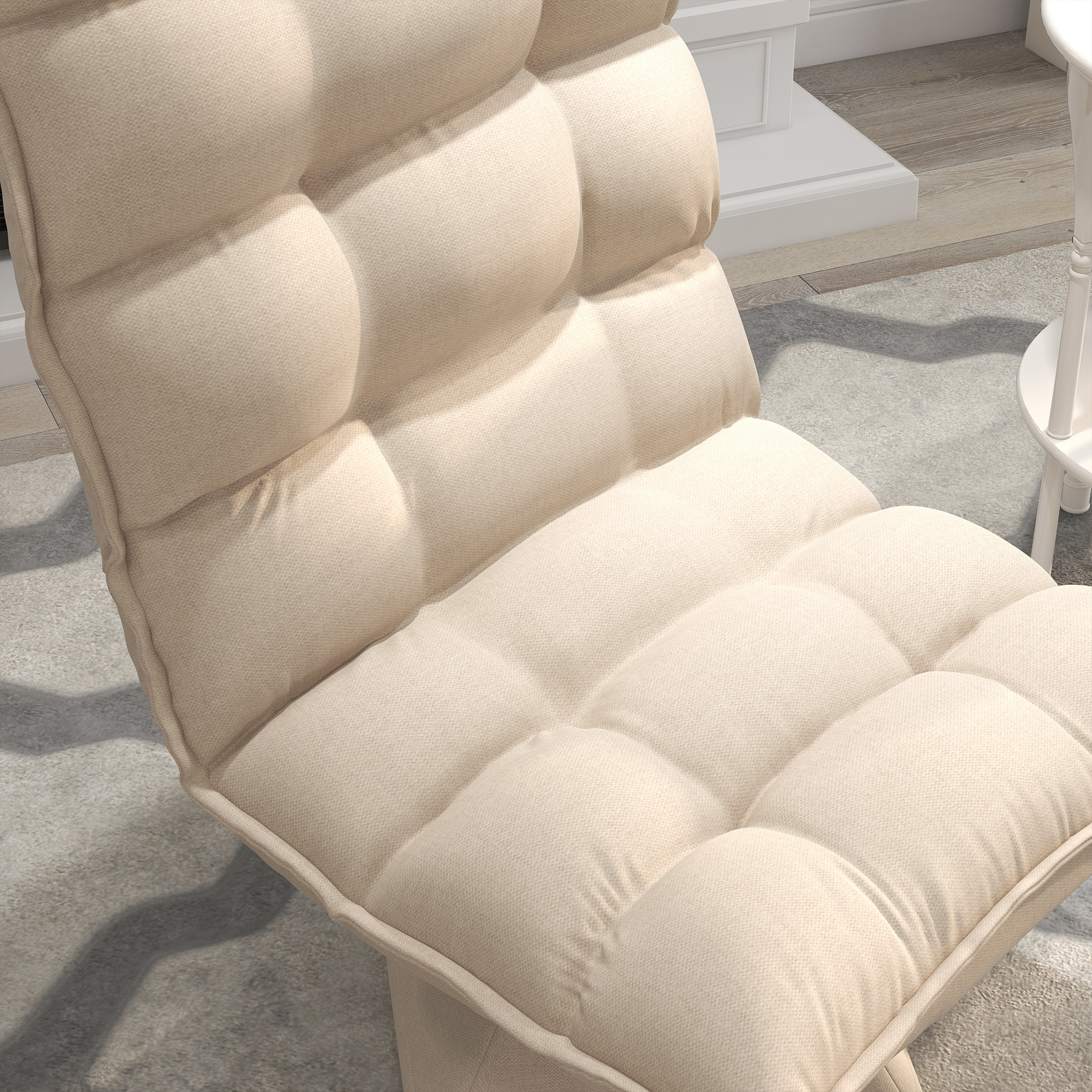 Relaxsessel Lesesessel, drehbar, Leinenoptik, 62 cm x 70 cm x 95 cm, Beige