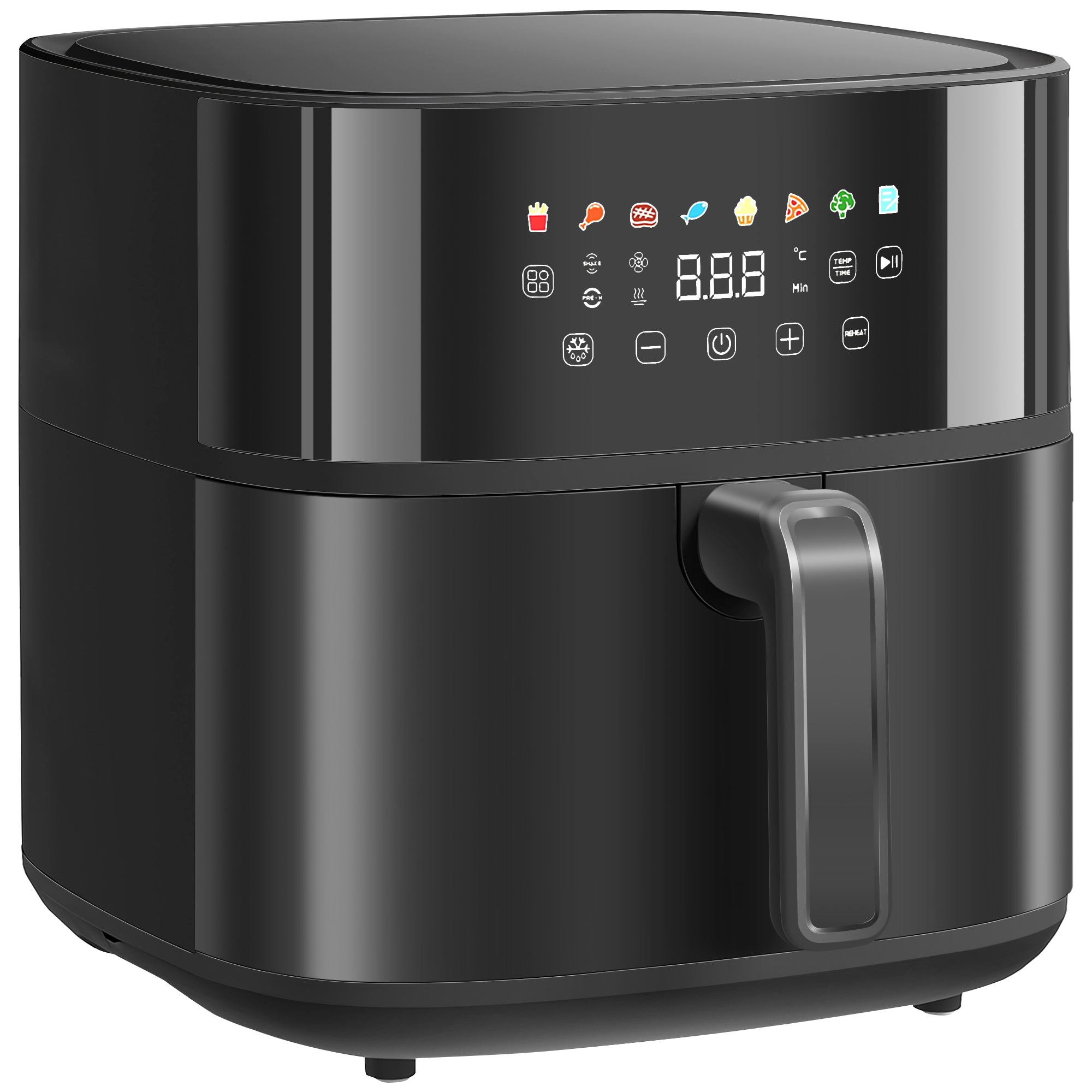 Heißluftfritteuse, Air Fryer, 8 Programme, 8 Liter, LED-Screen, Schwarz Heißluftfritteuse, Air Fryer, 8 Programme, 8 Liter, LED-Screen, Schwarz
