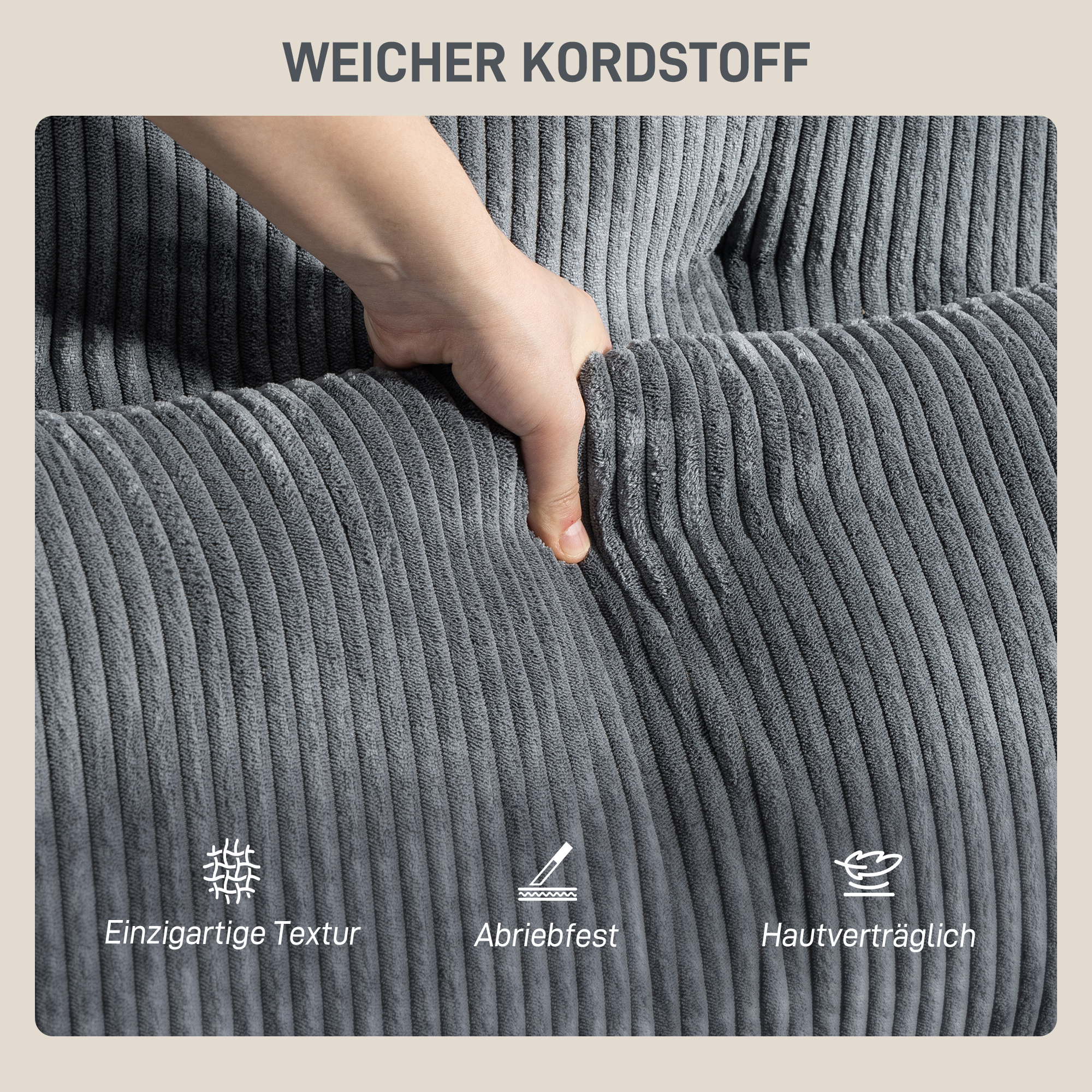 Sofa-Bett mit Kissen, Schaumstoff, zum Bett umwandelbar, Becherhalter, Grau