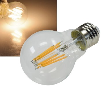 LED Glühlampe E27 8W Filament / 230V, 8W, 1055lm, 330°, 3000k