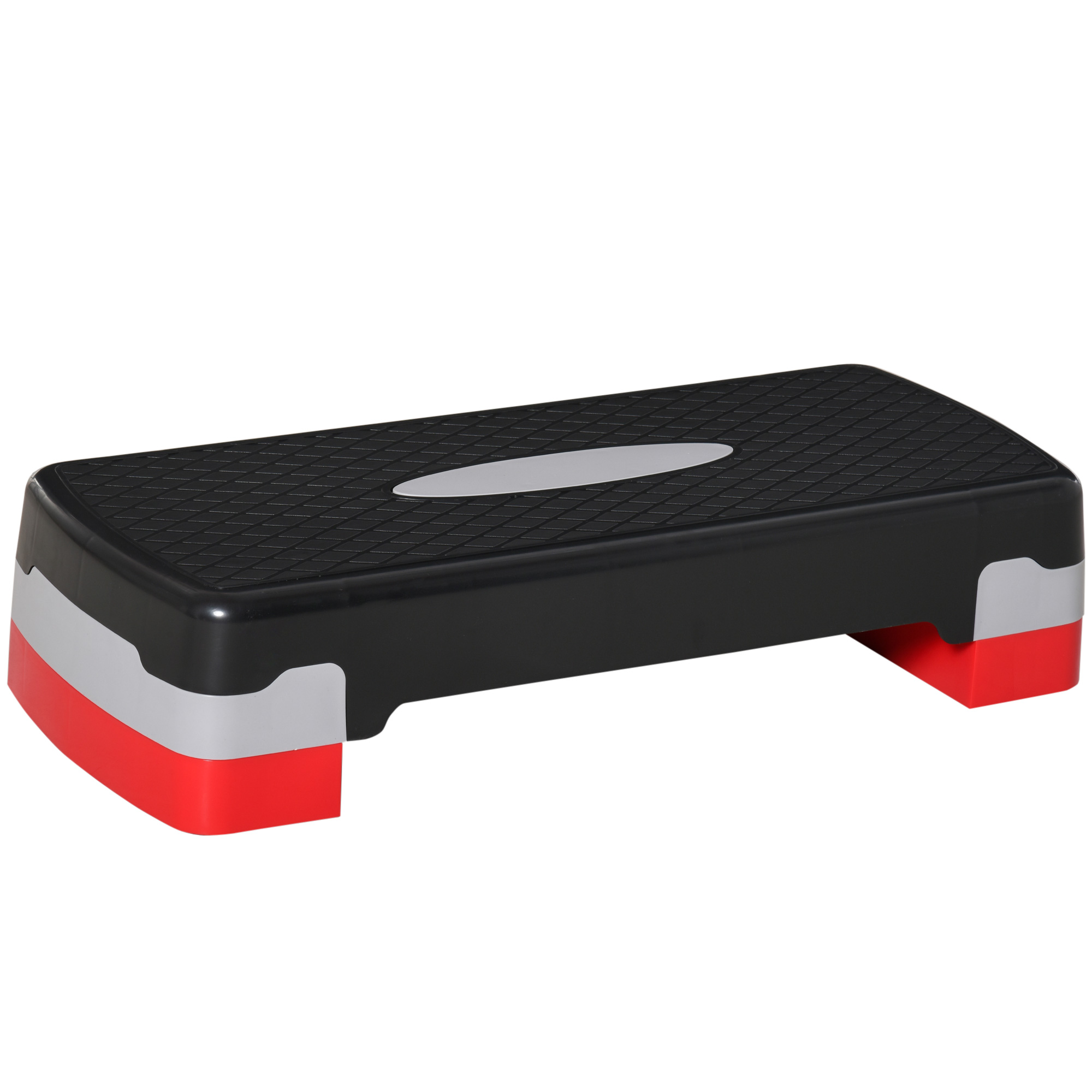 Aerobic-Stepper 2-stufig höhenverstellbar 68 x 28 x 15 cm Schwarz+Grau+Rot