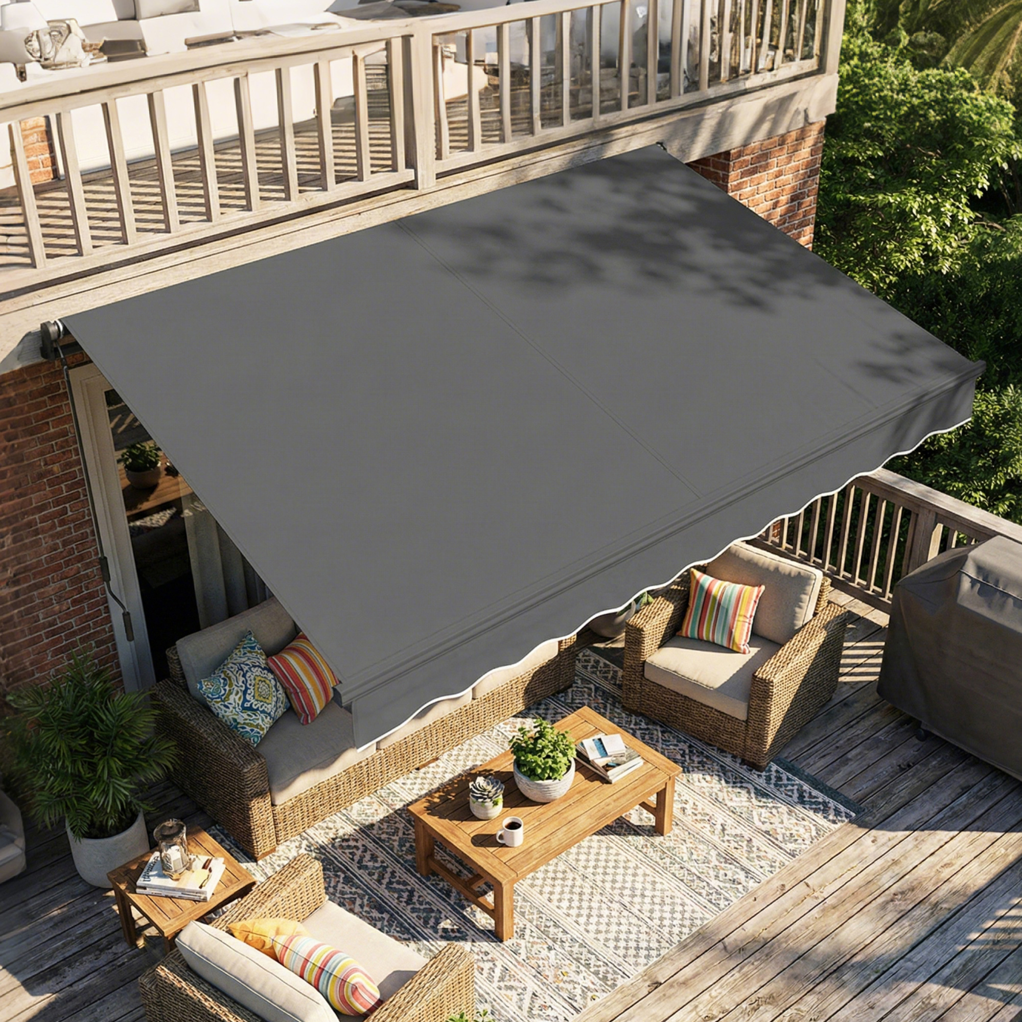 Gelenkarmmarkise Markise 350 x 300cm Gelenkmarkise inkl Kurbel & Wandhalterung, Winkel einstellbar