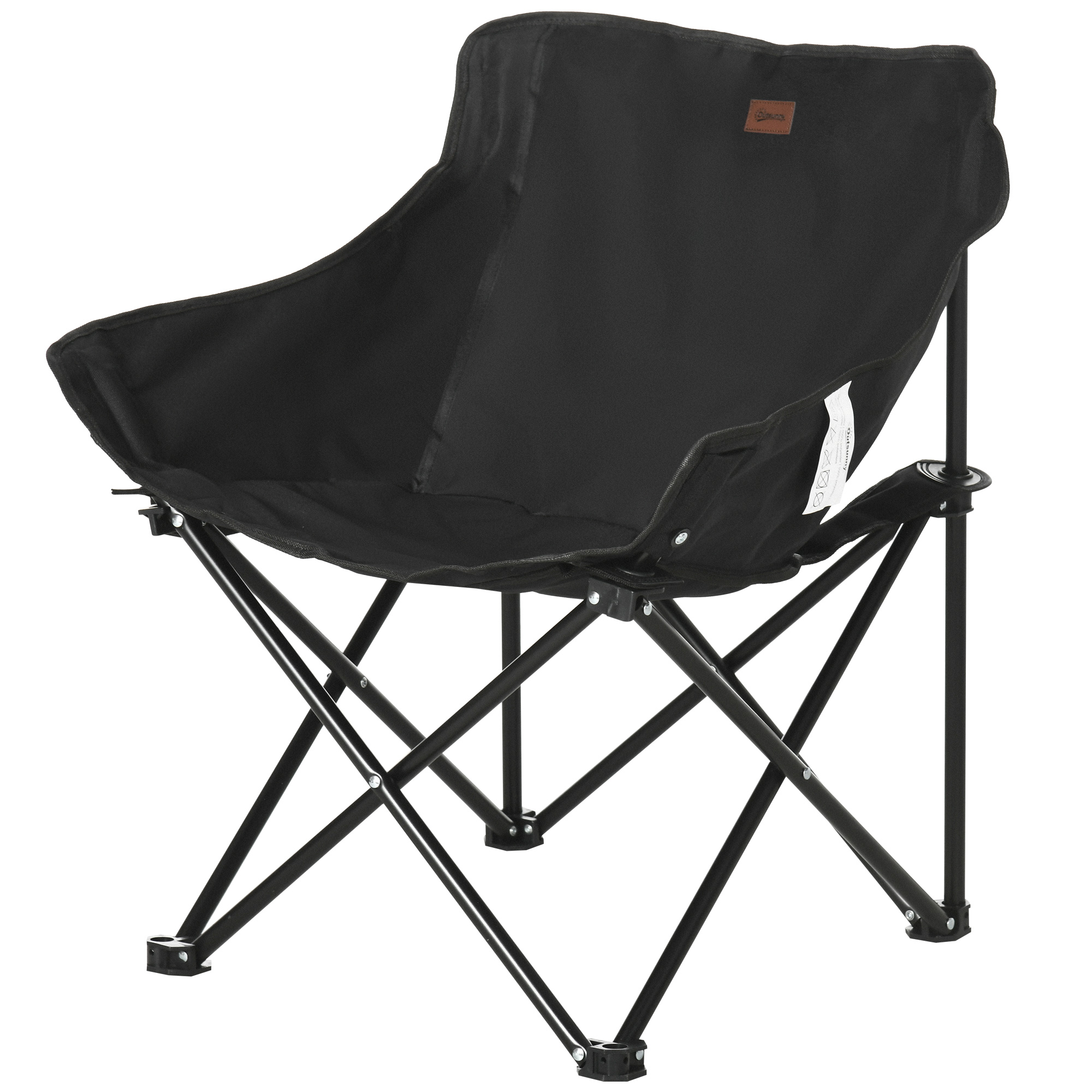 Campingstuhl, faltbar, Stahlrahmen, Stoffsitz, Tragetasche, Schwarz Campingstuhl, faltbar, Stahlrahmen, Stoffsitz, Tragetasche, Schwarz
