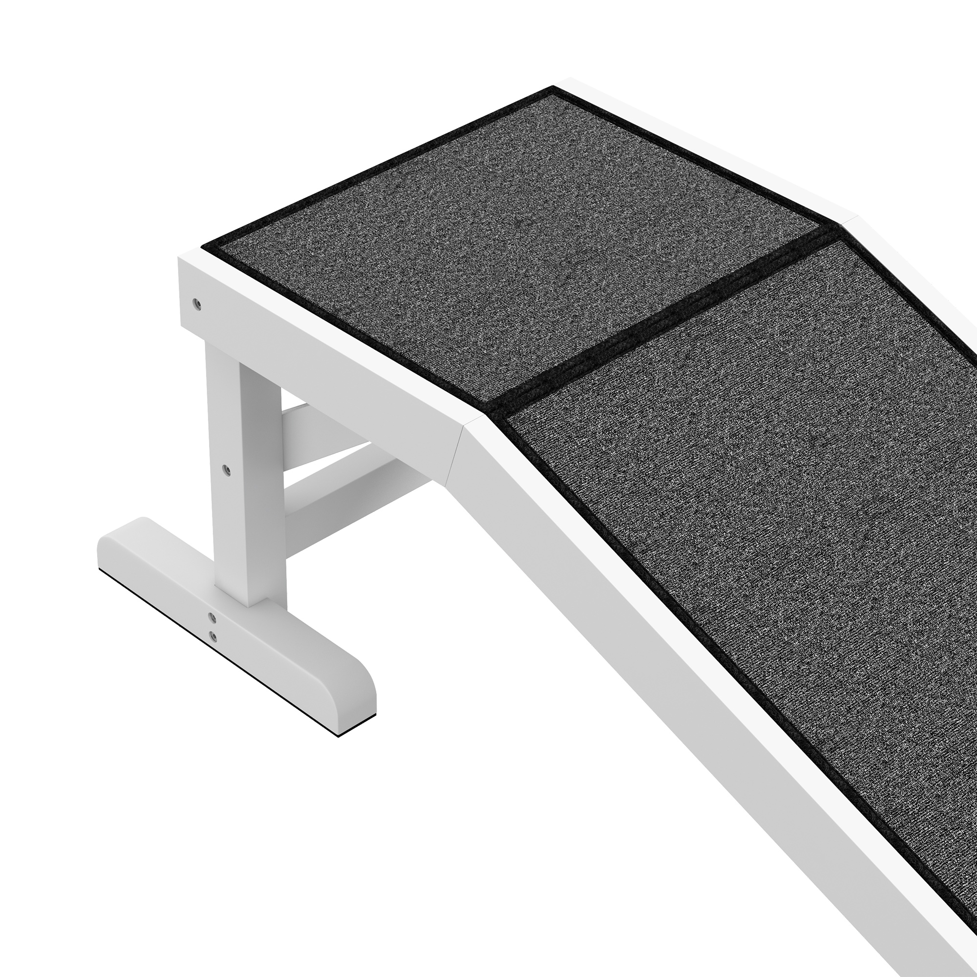 Haustierrampe mit rutschfestem Teppich 125 x 40 x 35,5cm Kiefernholz