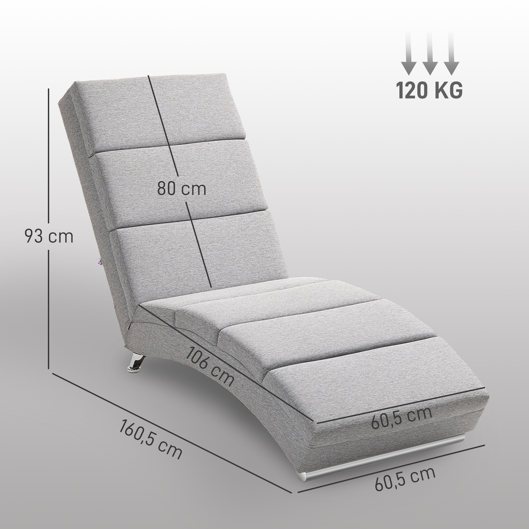 Polstersessel mit Rückenlehne, Relaxsessel mit Stahlbeinen & dicker Polsterung, für Wohnzimmer, Schlafzimmer, Hellgrau