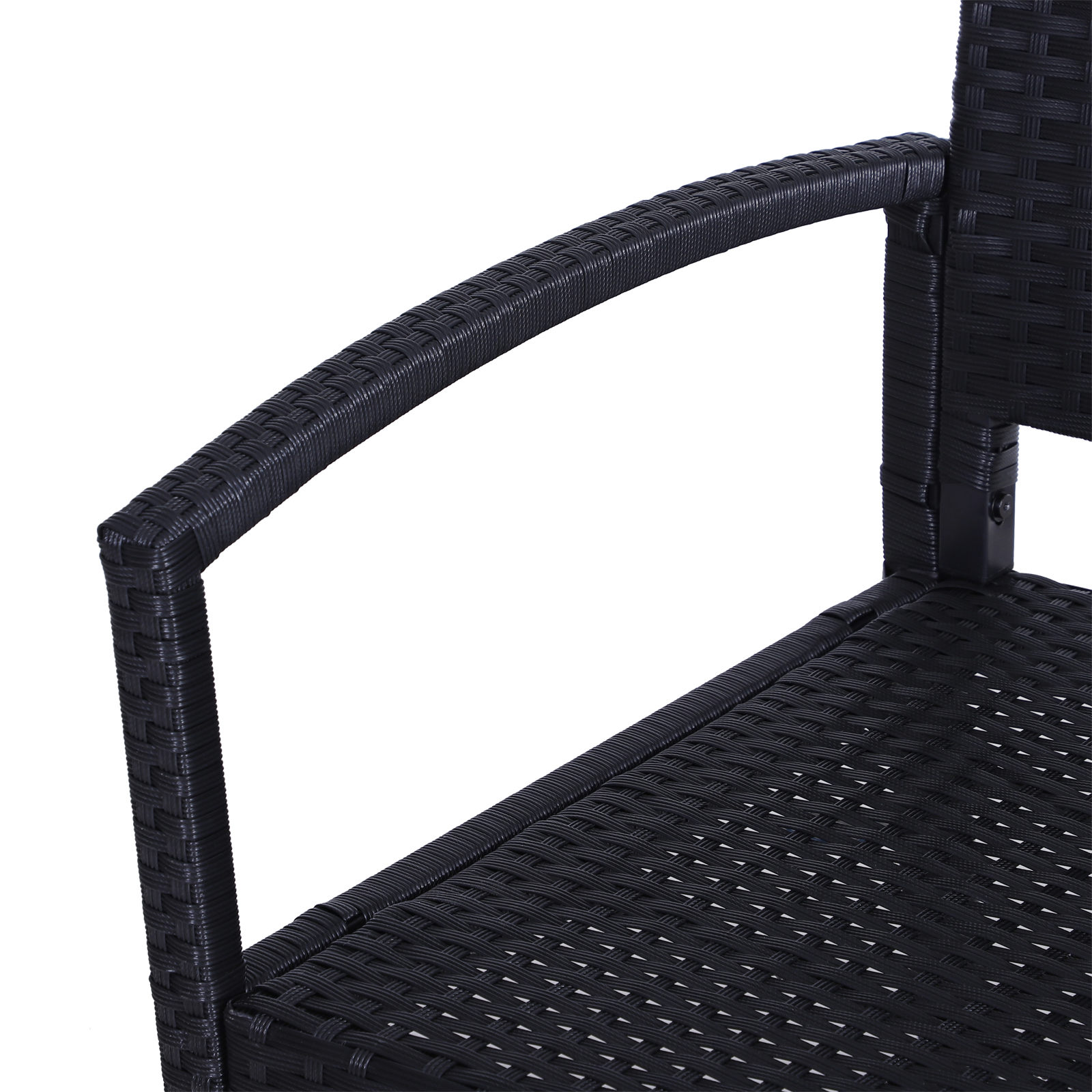 Gartenbank, in Rattanoptik, mit Stahlrahmen, für 2 Personen, Schwarz, 122 x 60 x 85cm