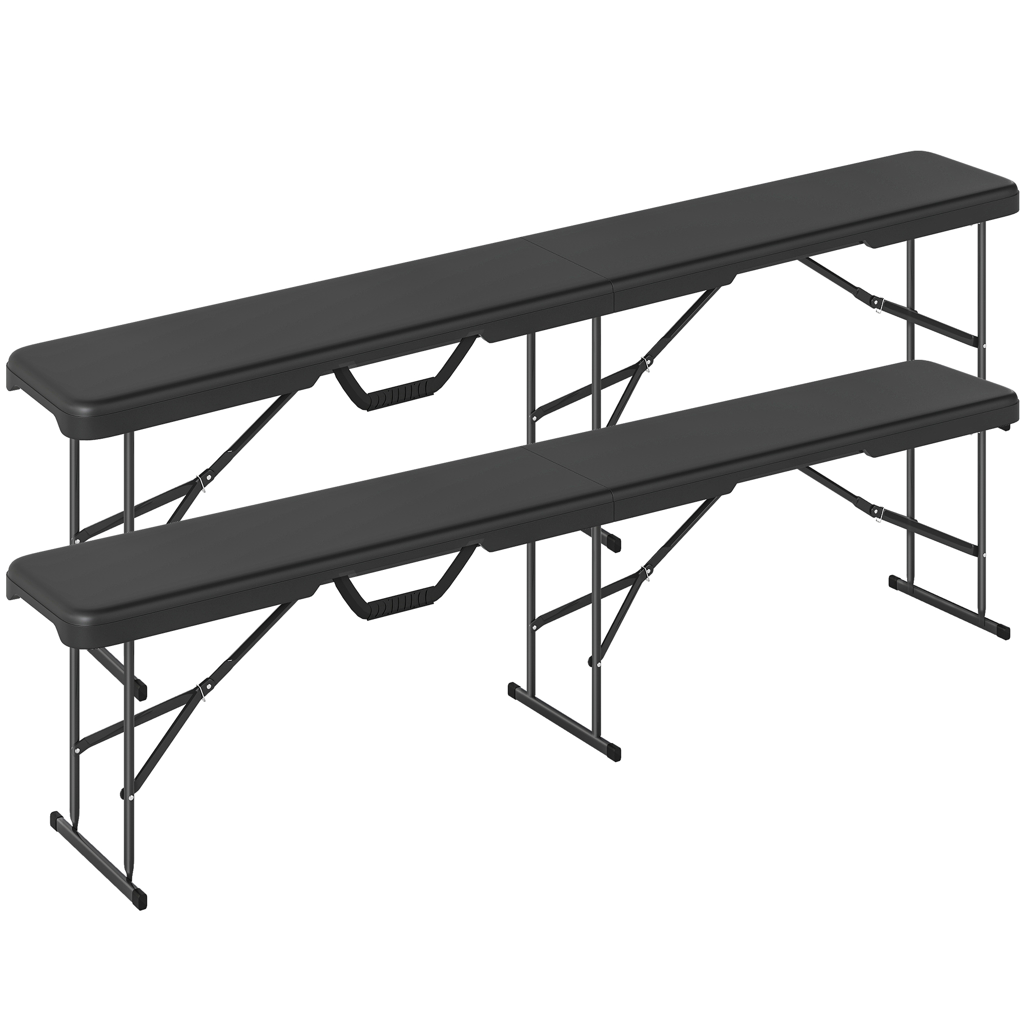 Campingbank, Kunststoff-Outdoor-Bank, 240 kg Belastbarkeit, Schwarz Campingbank, Kunststoff-Outdoor-Bank, 240 kg Belastbarkeit, Schwarz