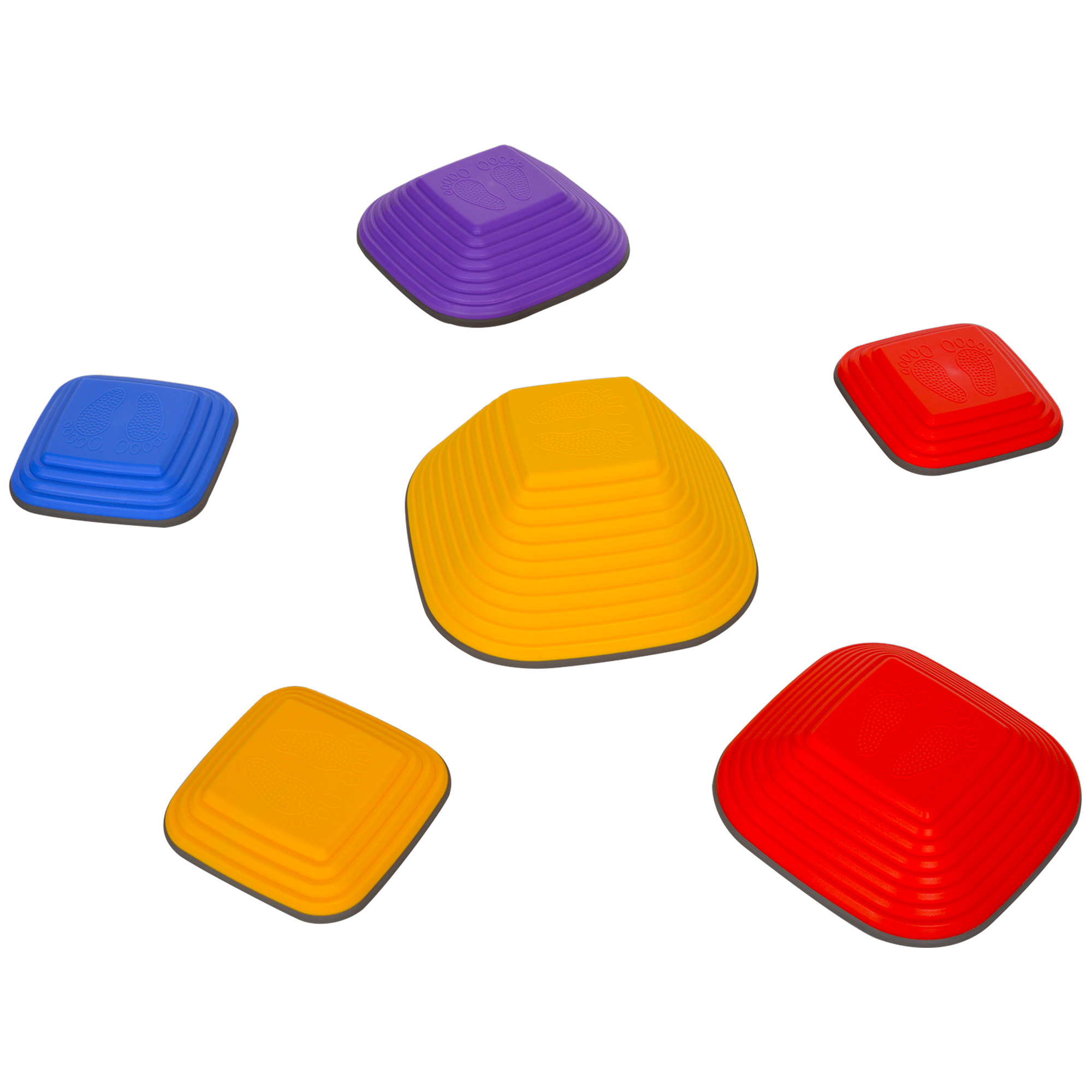 Balance-Trittsteine für Kinder, 6 Teile, Rutschfest, Hindernislauf-Steine, für Motorik-Förderung, Kunststoff, Bunt Balance-Trittsteine für Kinder, 6 Teile, Rutschfest, Hindernislauf-Steine, für Motorik-Förderung, Kunststoff, Bunt