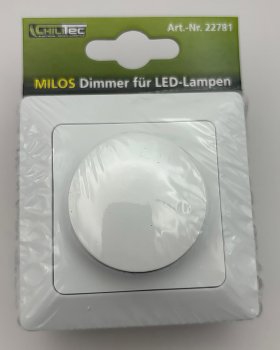 MILOS Dimmer für LED Lampen weiß matt / 250V~/ 3-60W, inkl. Rahmen, UP