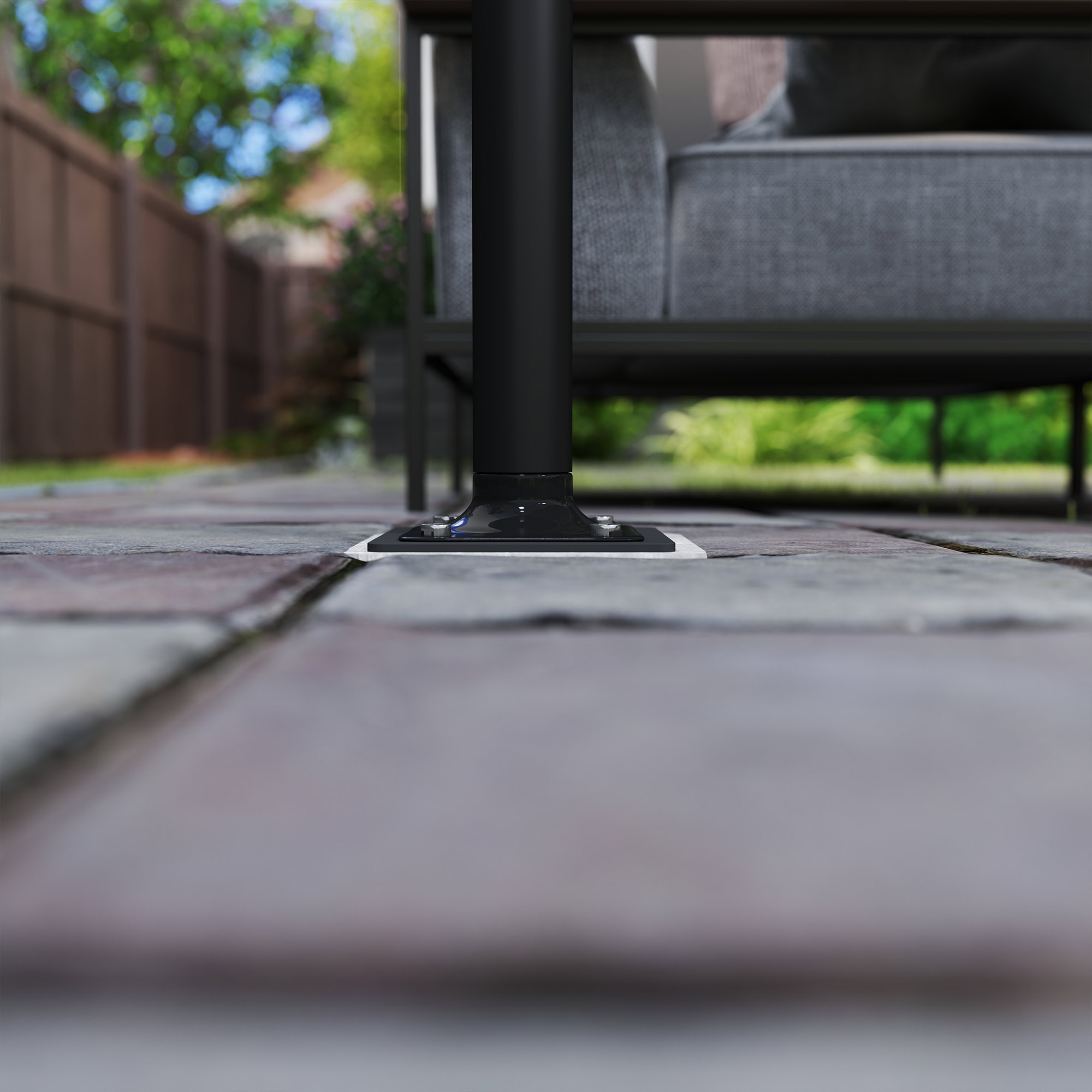 Schirmständer, Sonnenschirmbasis, Bodenhalter für Sonnenschirme, feste Installation, Metall, Dunkelgrau