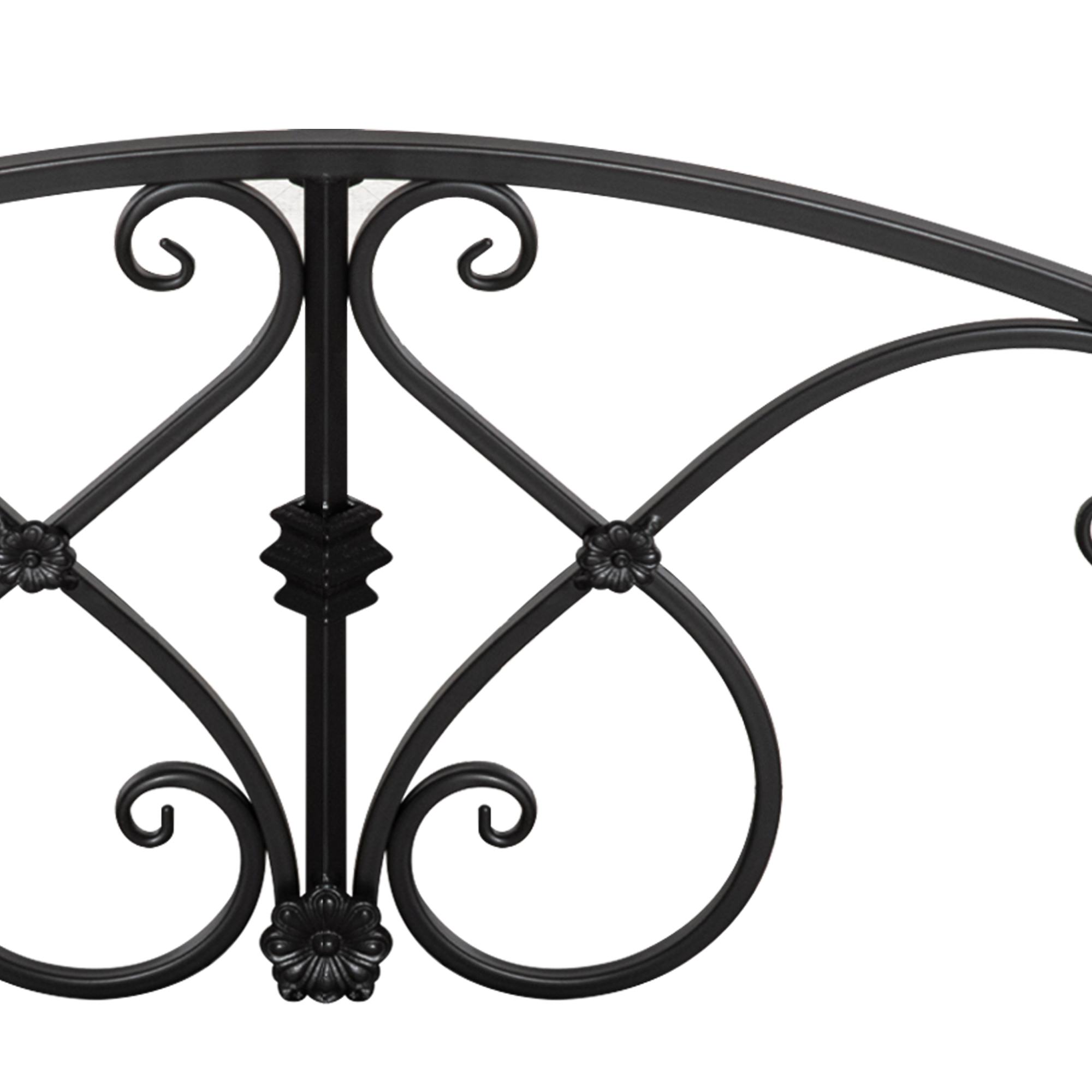 Gartenbrücke, Teichbrücke mit Sicherheitsgeländer, Zierbrücke bis 100 kg belastbar, 102 x 48 x 49 cm Schwarz