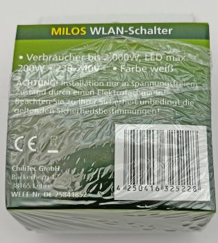 MILOS WiFi Schalter / Android + iOS- App,Alexa/Google tauglich