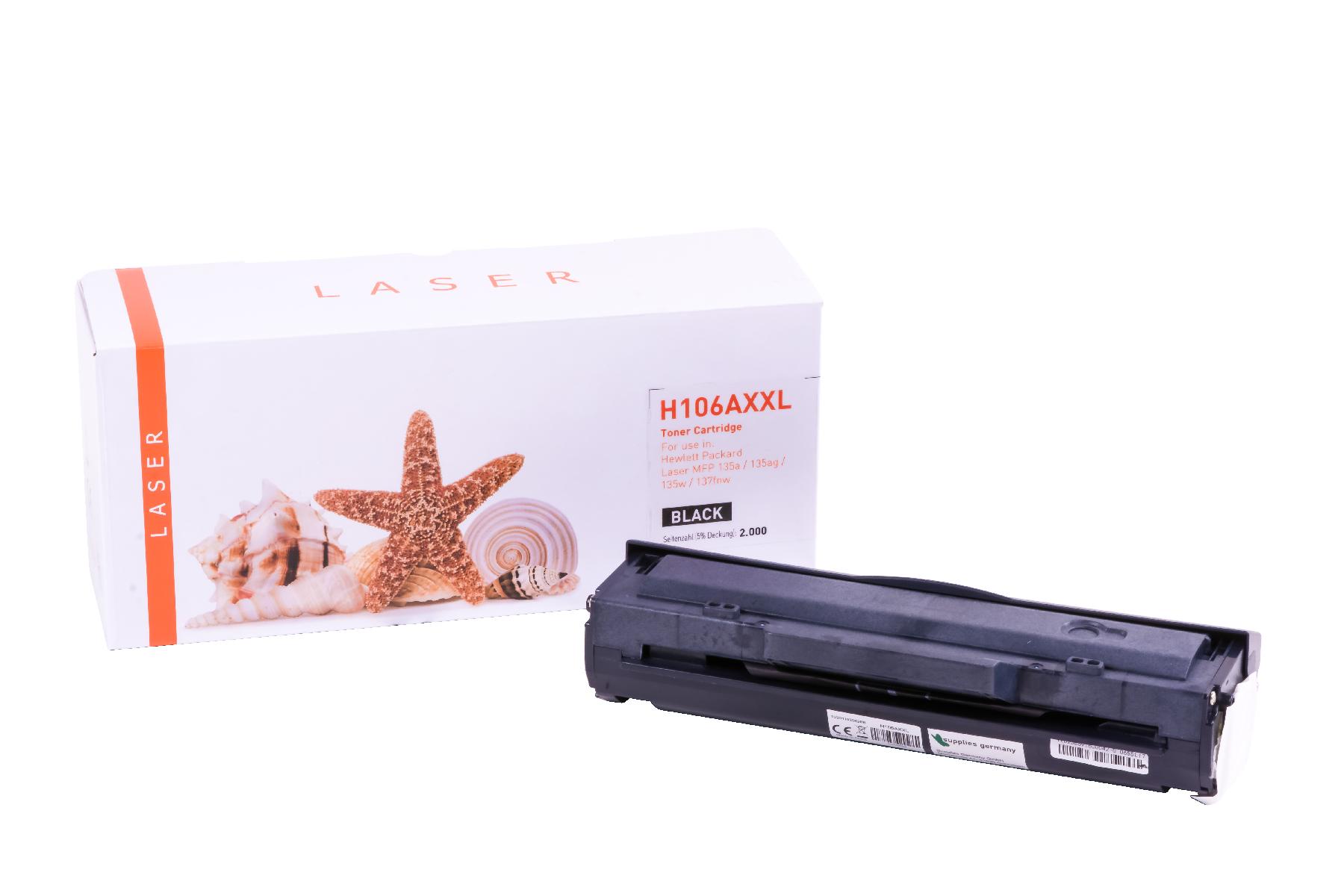 106AXXL alternativ Toner black für HP / W1106A / 2.000 Seiten 106AXXL alternativ Toner black für HP / W1106A / 2.000 Seiten