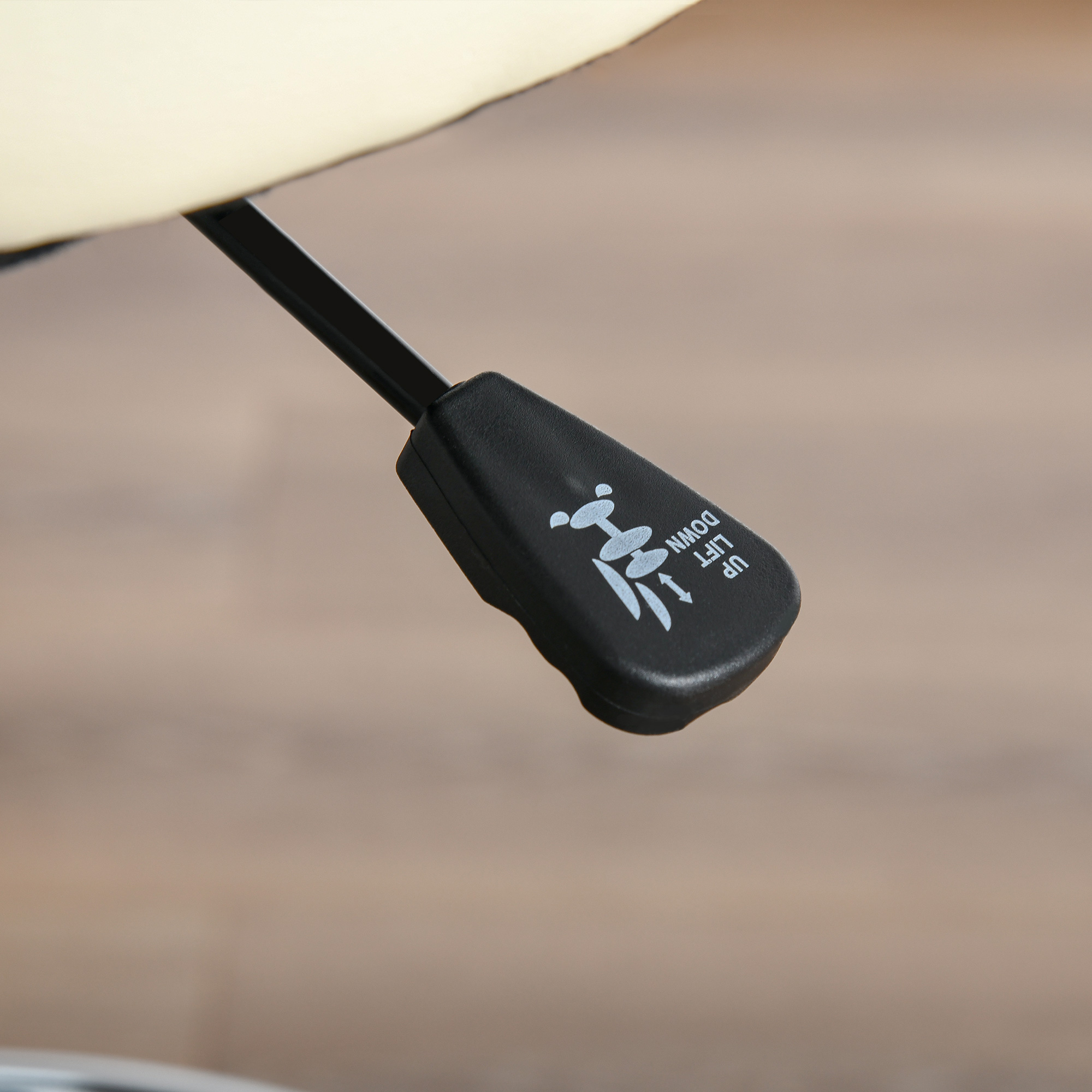 Barhocker Drehstuhl Höheverstellbarer Barstuhl mit Rollen aus Kunstleder-Leder Arbeitshocker Bürohocker 360° schwenkbar mit Lehne Gepolstertet Beige 56 x 57 x 104-127 cm