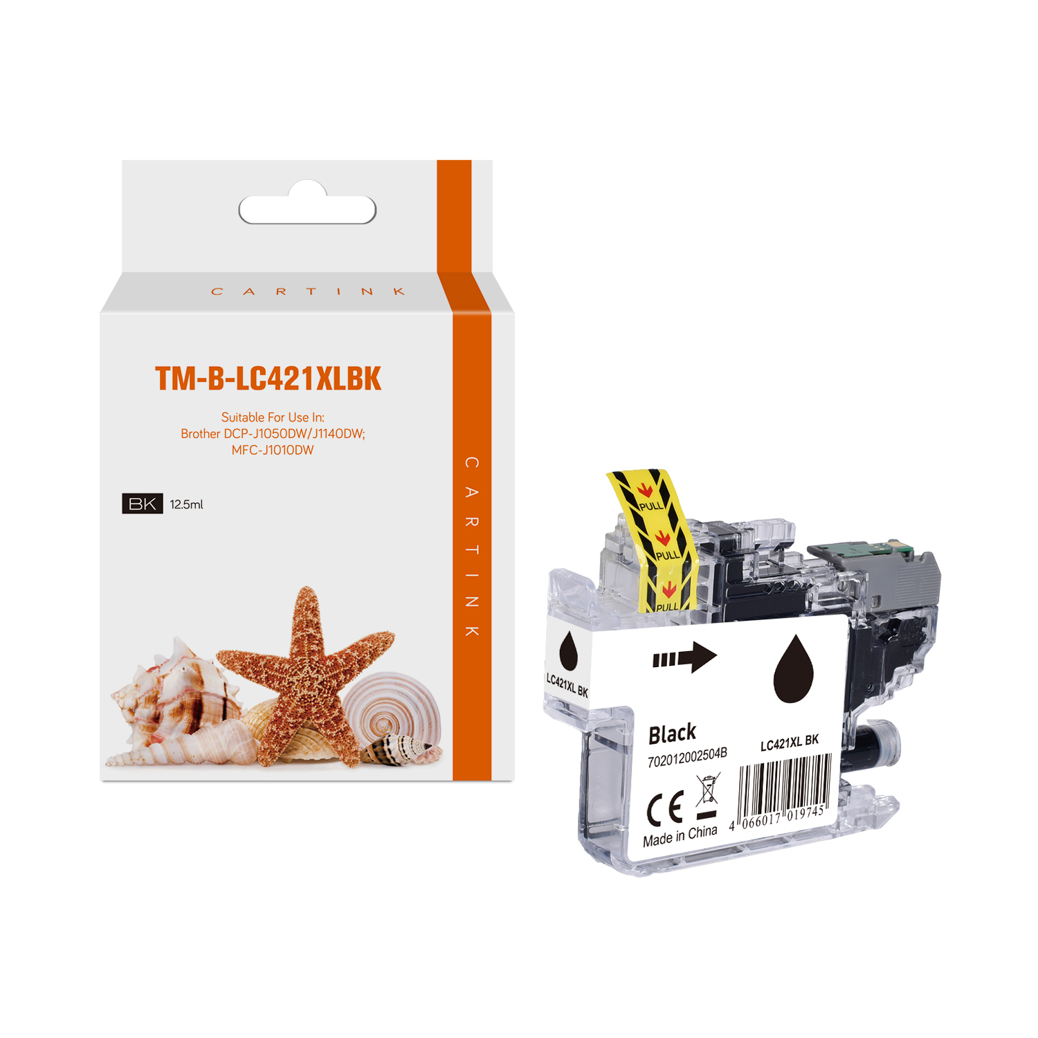 LC421XLschwarz alternativ Seestern (Pigment) Tinte schwarz für Brother / LC421XLschwarz / 12,5ml