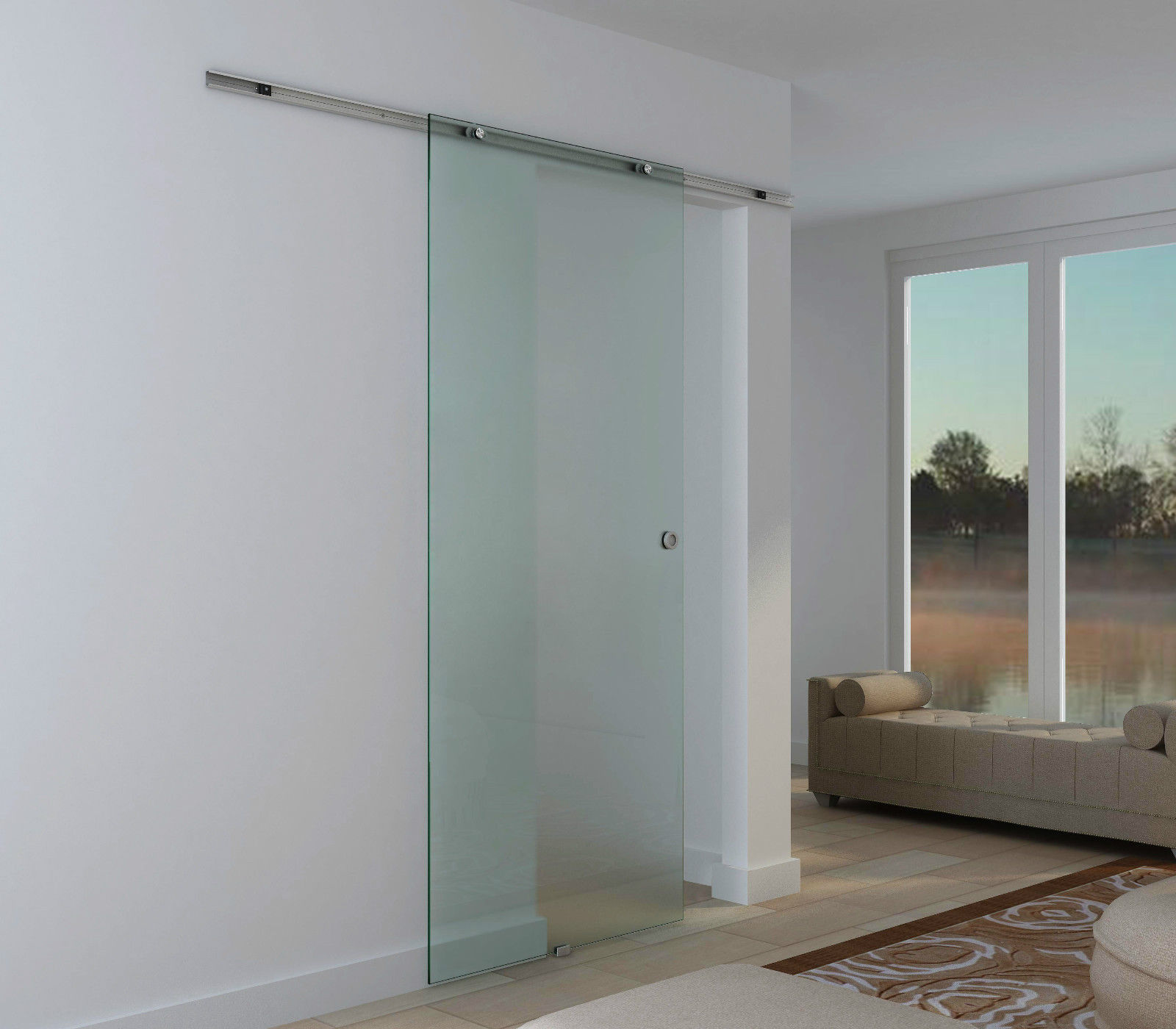 Glasschiebetür Schiebetür Glastür Zimmertür Mattglas 1025 x 2050 mm