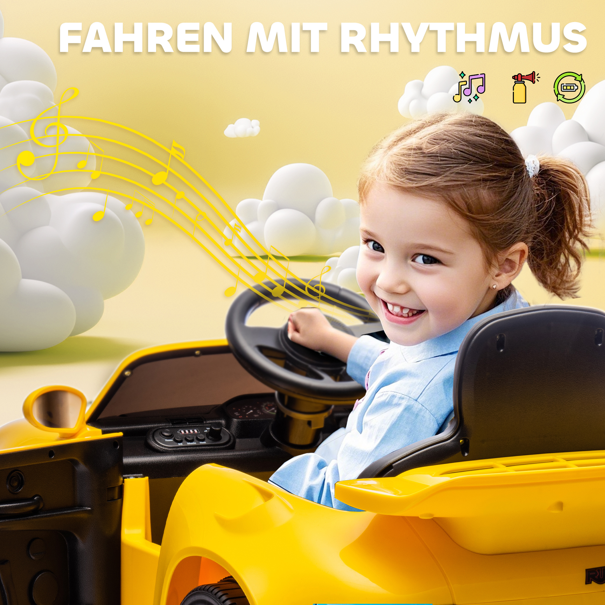 Kinderfahrzeug Porsche 911 RUF CTR Yellowbird, gelb