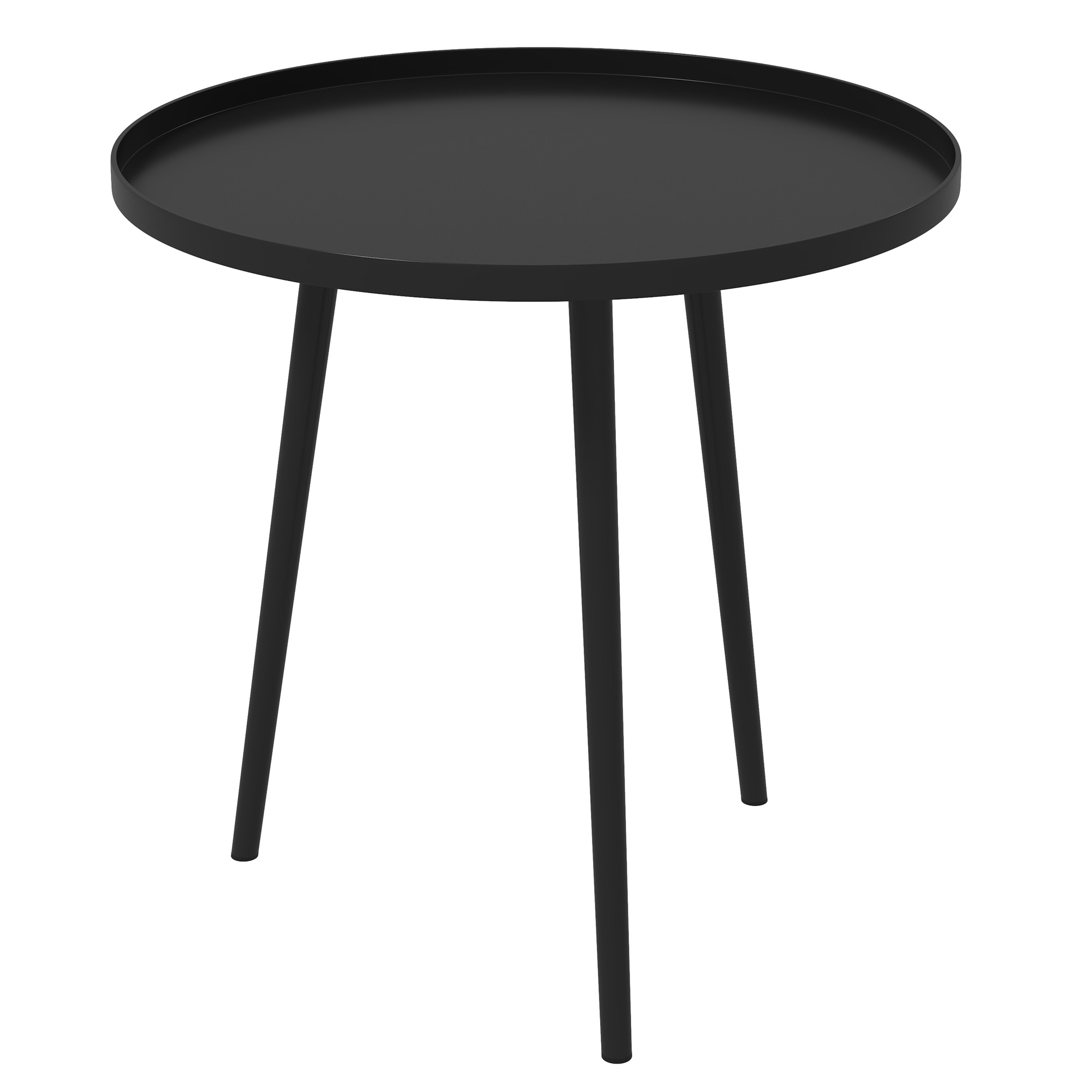Outdoor Beistelltisch, Gartentisch, runder Terrassentisch, Stahl, ?40 x 50Hcm, Schwarz