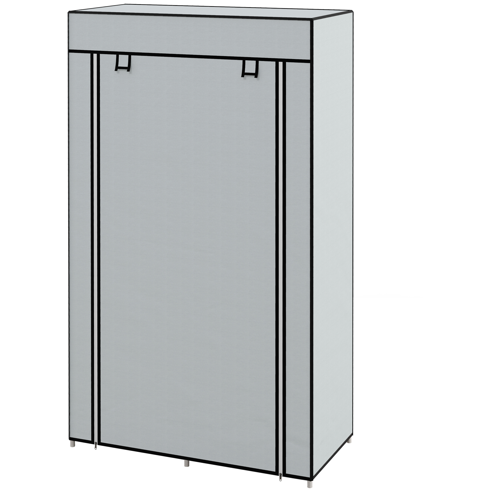 Kleiderschrank Stoffschrank 1 Kleiderstange, 2 Schubladen, 83 x 42,5 x 162,5 cm, Grau Kleiderschrank Stoffschrank 1 Kleiderstange, 2 Schubladen, 83 x 42,5 x 162,5 cm, Grau
