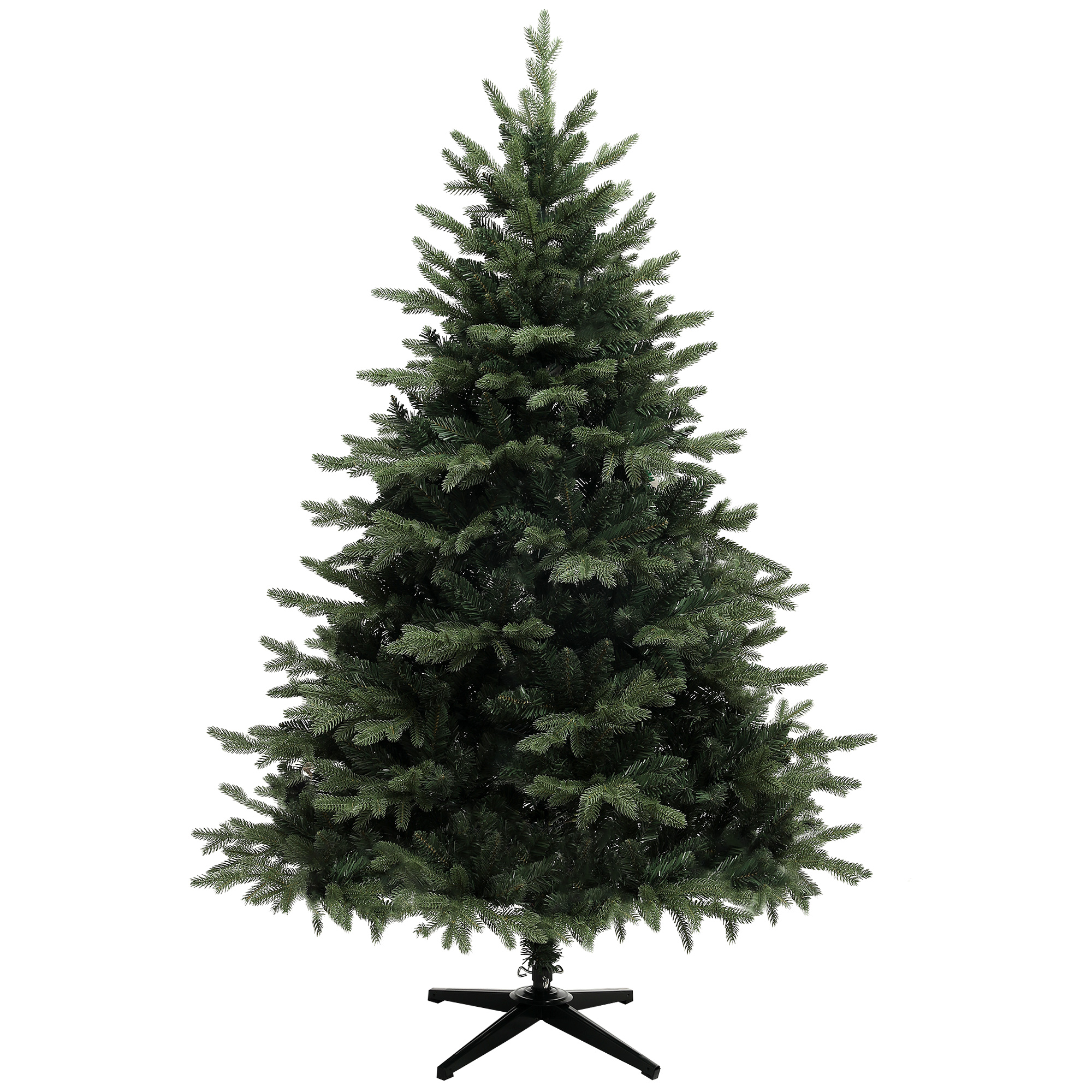 180 cm künstlicher Weihnachtsbaum im Fichtendesign mit 1696 Zweigspitzen und klappbarem Stahlfuß, Christbaum für Zuhause oder Büro, Grün