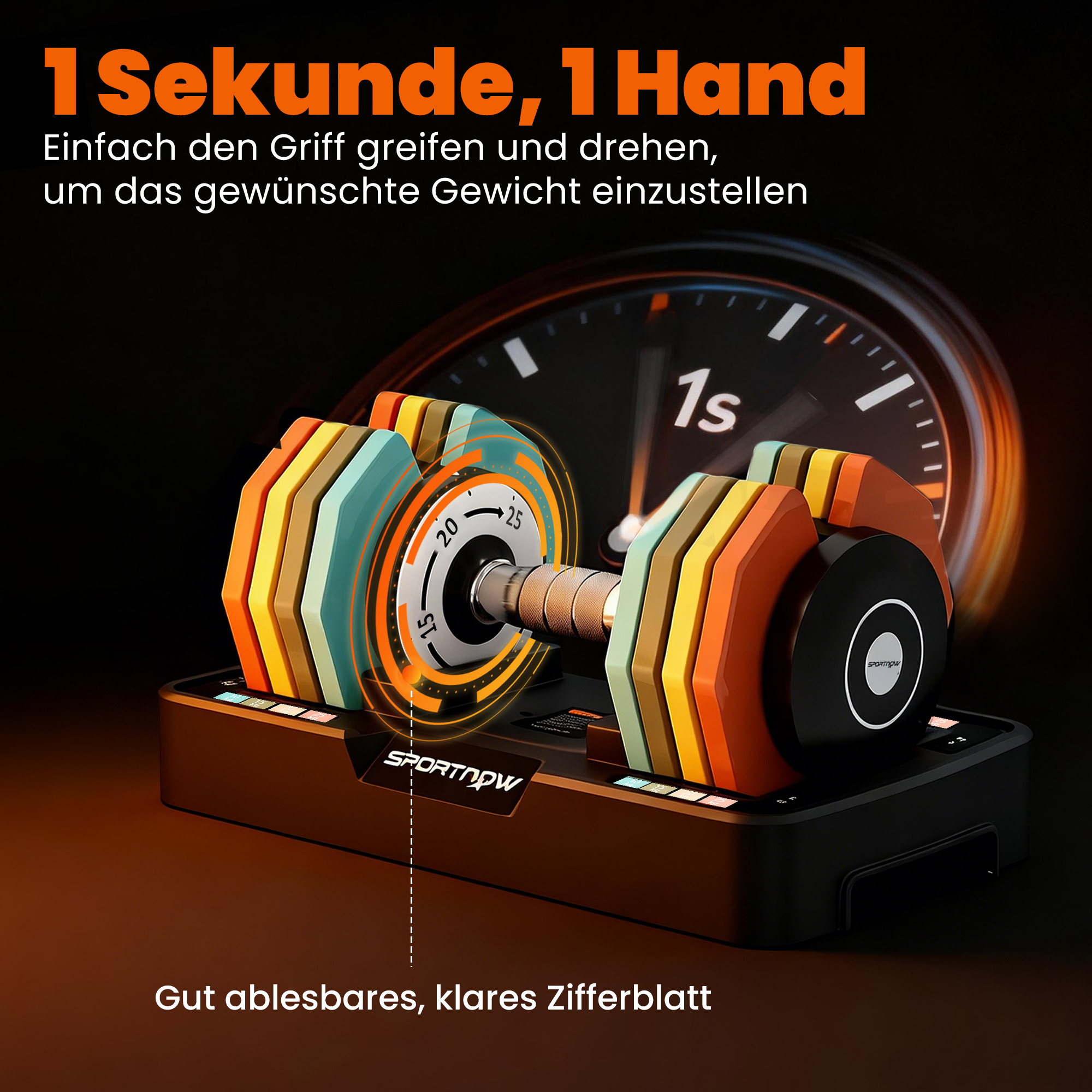 Verstellbare Hantel, 5 kg/10 kg/15 kg/20 kg/25 kg Platzsparende Hanteln mit rutschfestem Griff