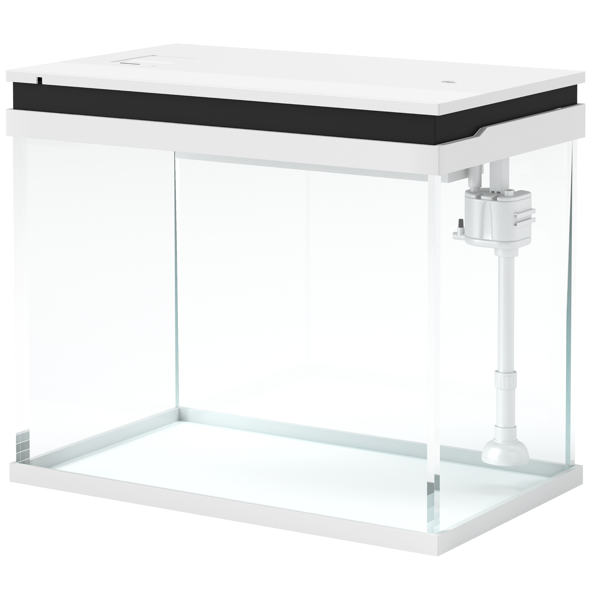 41 Liter Glas-Aquarium mit Filtersystem, LED-Lichtern, Wasserpumpe, für verschiedene Fischarten, Weiß 41 Liter Glas-Aquarium mit Filtersystem, LED-Lichtern, Wasserpumpe, für verschiedene Fischarten, Weiß