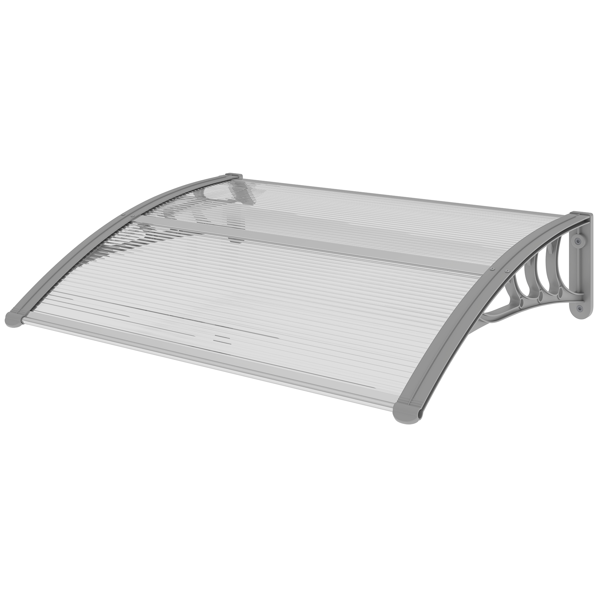 Vordach, Haustürvordach, Überdachung für Eingänge und Fenster, 100L x 75B x 23H cm, Silber Vordach, Haustürvordach, Überdachung für Eingänge und Fenster, 100L x 75B x 23H cm, Silber