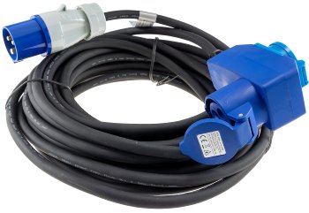 CEE Verlängerungskabel 15m H07RNF 3G2,5, für Camping, Wohnwagen, Winkelkupplung