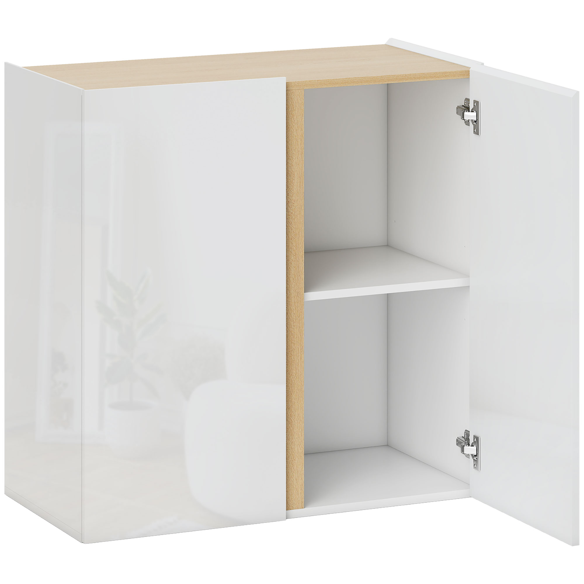 Kommode, Sideboard mit Soft-Close-Türen, anpassbares Regal, für Wohnzimmer, Küche, Esszimmer, Weiß