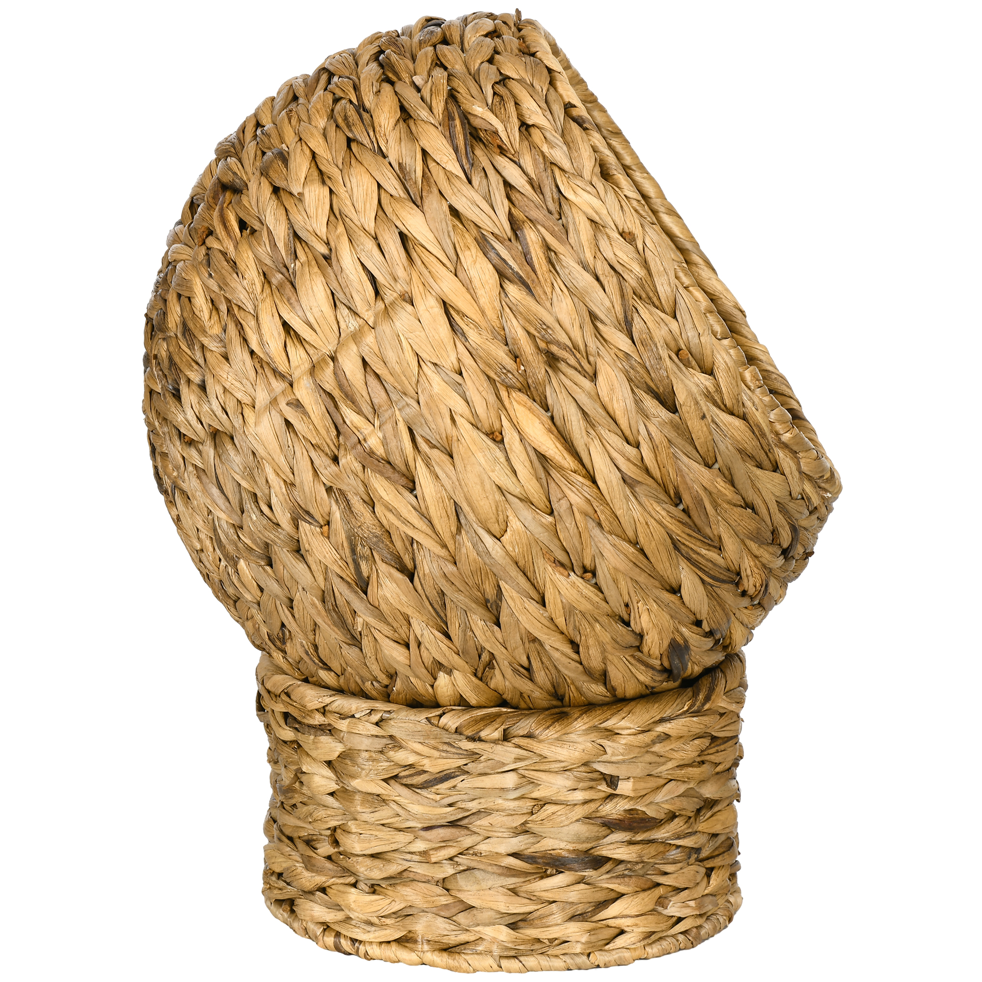 Rattan Katzenkorb Katzenhöhle Katzenhütte Katzenbett mit Kissen Haustierbett Wasserhyazinthe Braun 40 x 37 x 51 cm