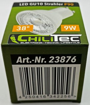 LED Strahler GU10 "P90", 3061k, 840lm, 230V/9W, 38°, warmweiß