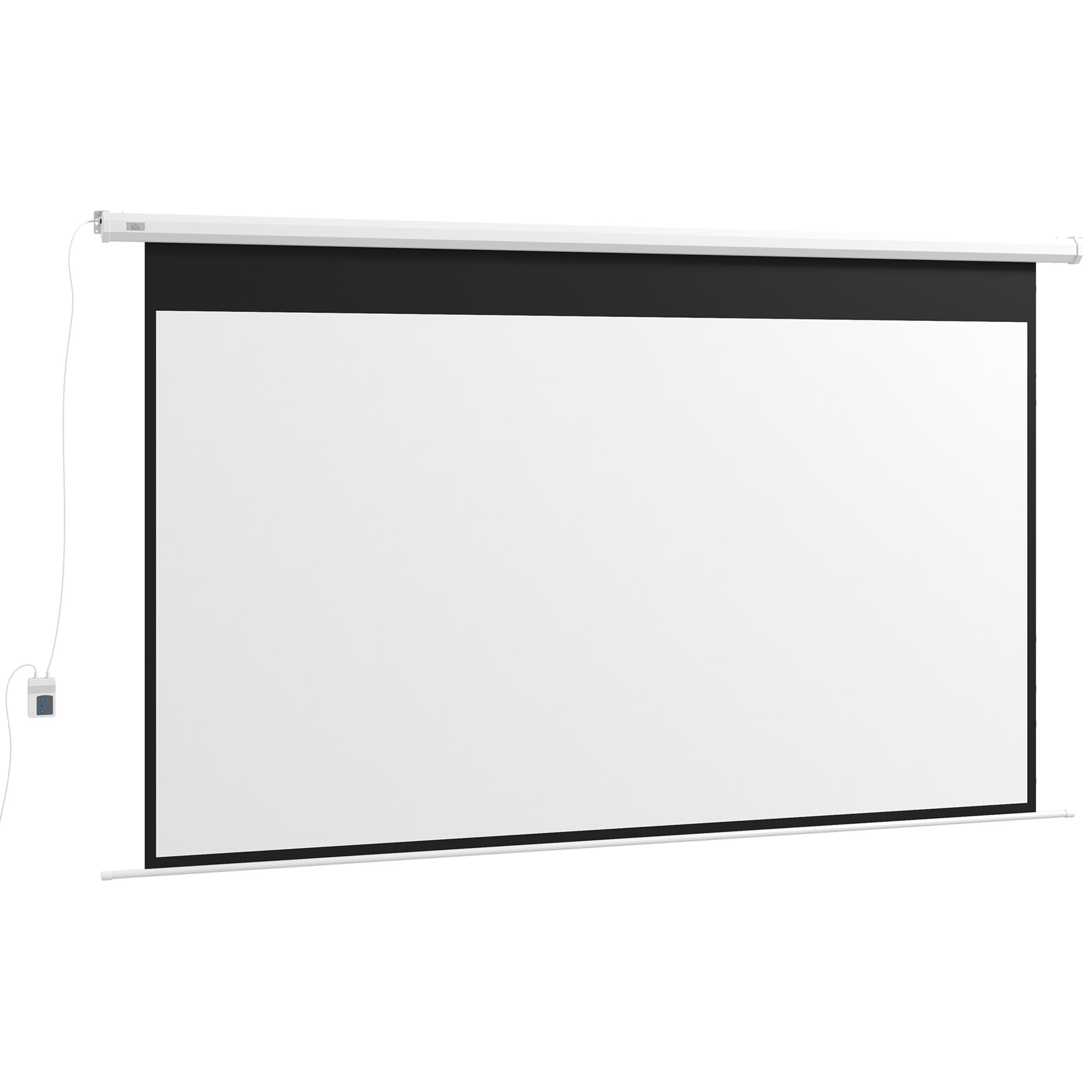 Beamer-Leinwand, 16:9 Format, Fernbedienung, 266 x 149 cm (120 Zoll), Weiß Beamer-Leinwand, 16:9 Format, Fernbedienung, 266 x 149 cm (120 Zoll), Weiß
