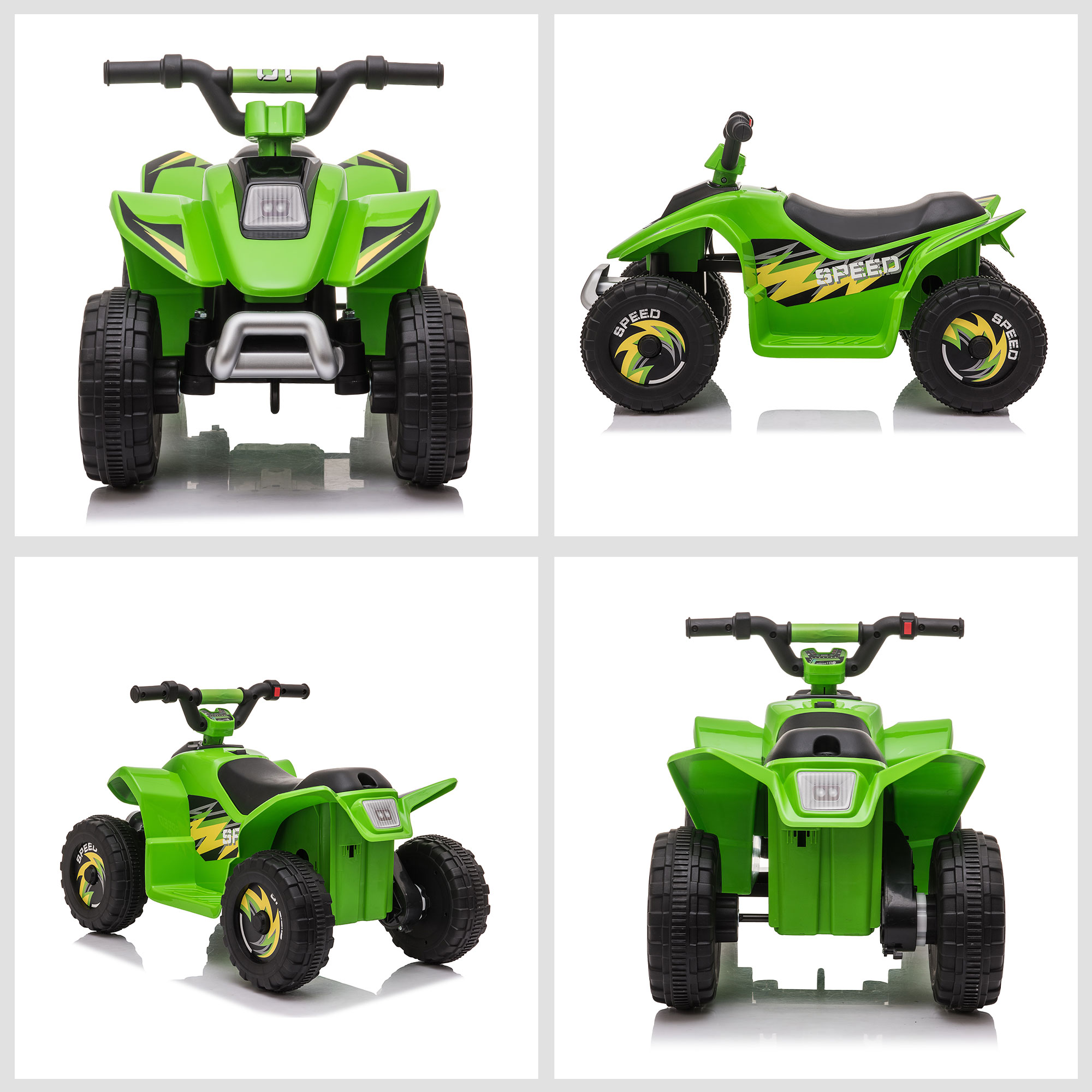 Kinder Quad Elektro 6V Kinderquad mit Vorwärts-, Rückwärtsfunktion für Kinder 1,5-3 Jahre bis 20 kg Grün