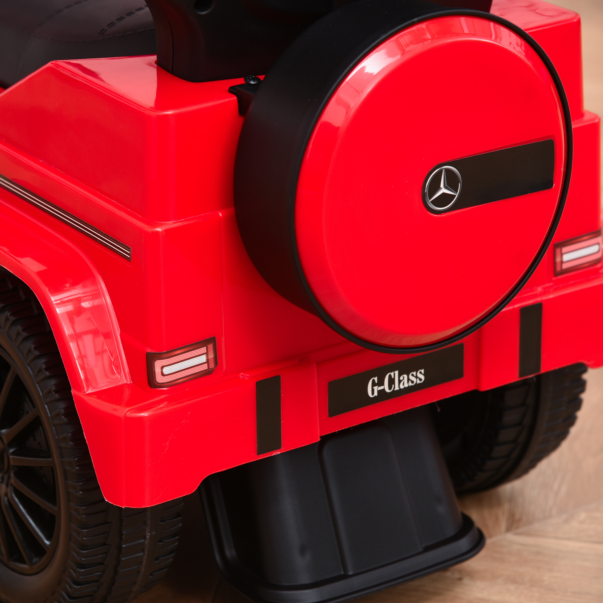 Rutschauto mit Schiebstange Mercedes-Benz G350 Rutschfahrzeug mit Lenkrad 3-in-1 Schiebeauto für 18-36 Monate Kinder Rot