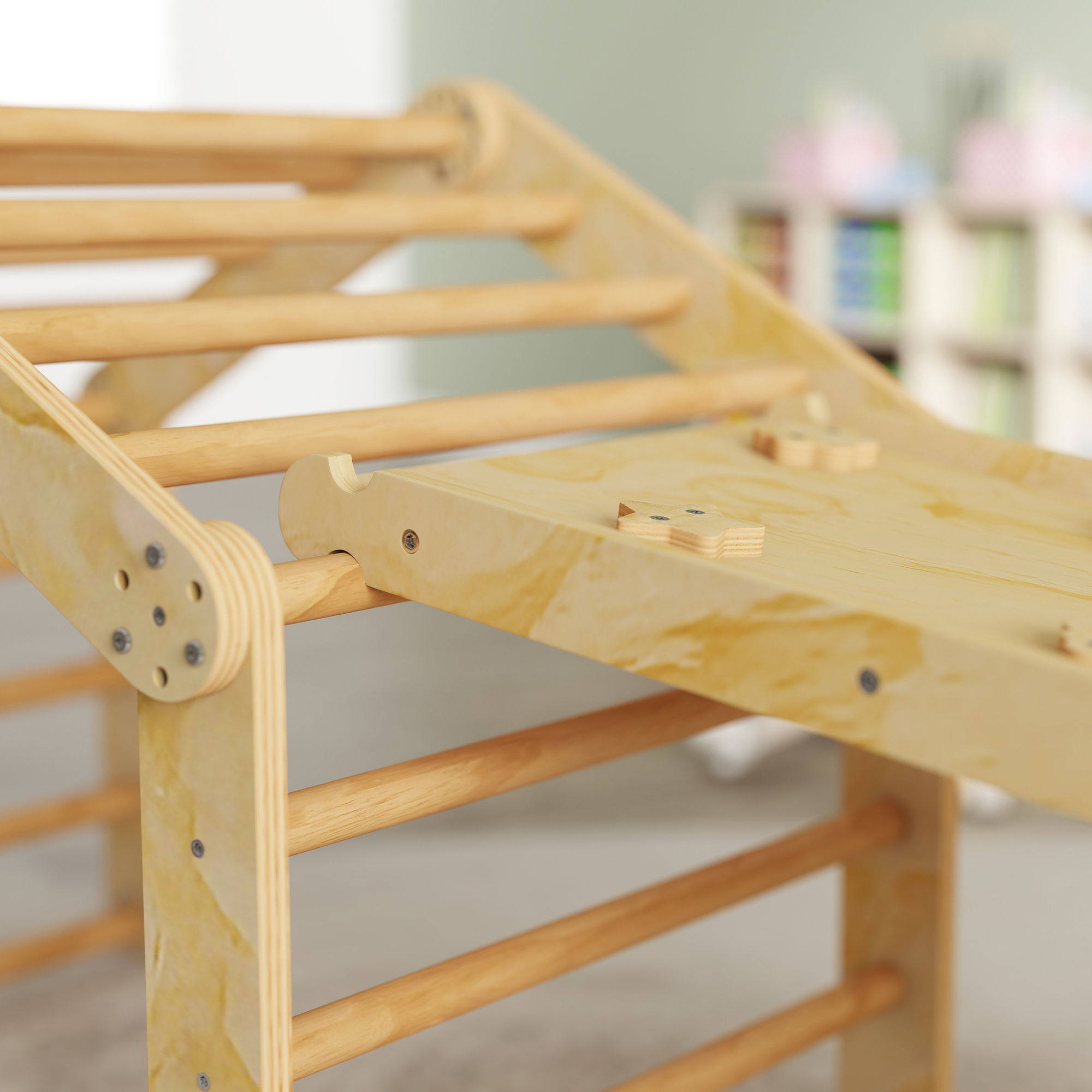 9-in-1 Indoor-Klettergerüst, Rampe, Rutsche, Leiter, Schreibtafel, für Kleinkinder, Holz