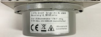 Solar LED Bodenstrahler "CTB-E", eckig, 105x105x40mm, IP44, Edelstahl-Front