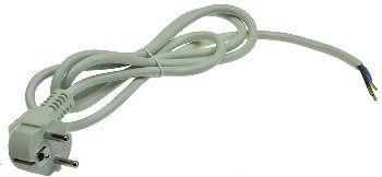 Netzkabel 1,5m, grau, 3x 0,75mm² / Schutzkontakt-Stecker > blanke Enden