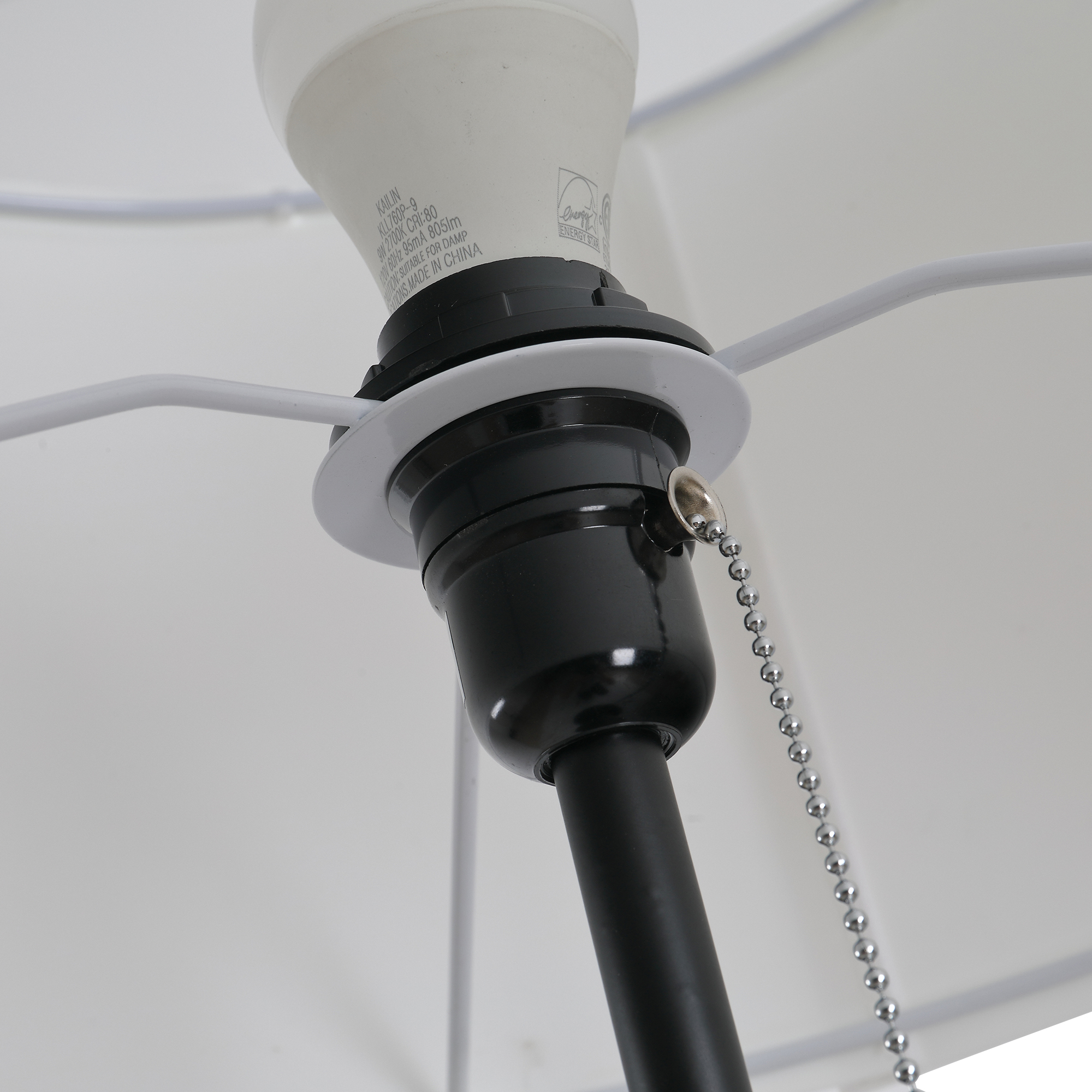 Stehlampe mit Lampenschirm aus Polyester und Baumwolle, Standleuchte Stehleuchte mit E27 Fassung für Wohnzimmer, Schlafzimmer, Weiß, exkl. Glühbirne