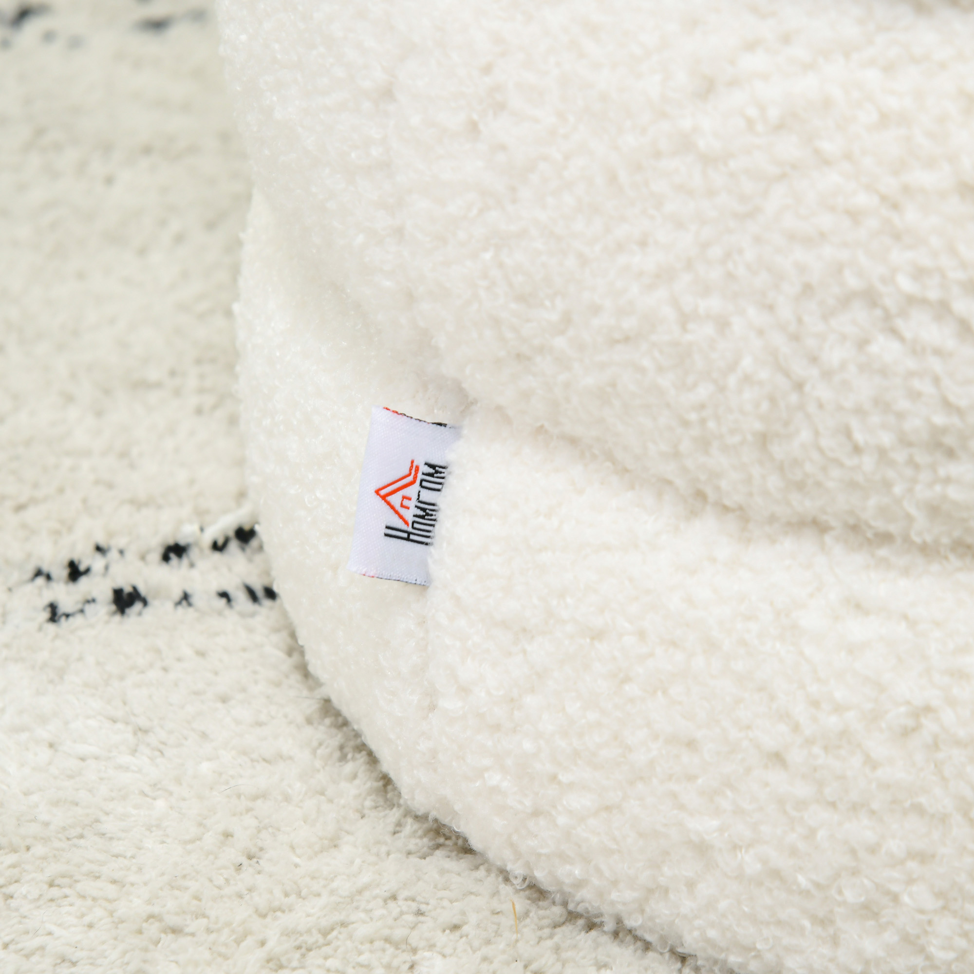 Hocker, rund, Teddyfleece, bis 120kg, ?40x45H cm, Cremeweiß