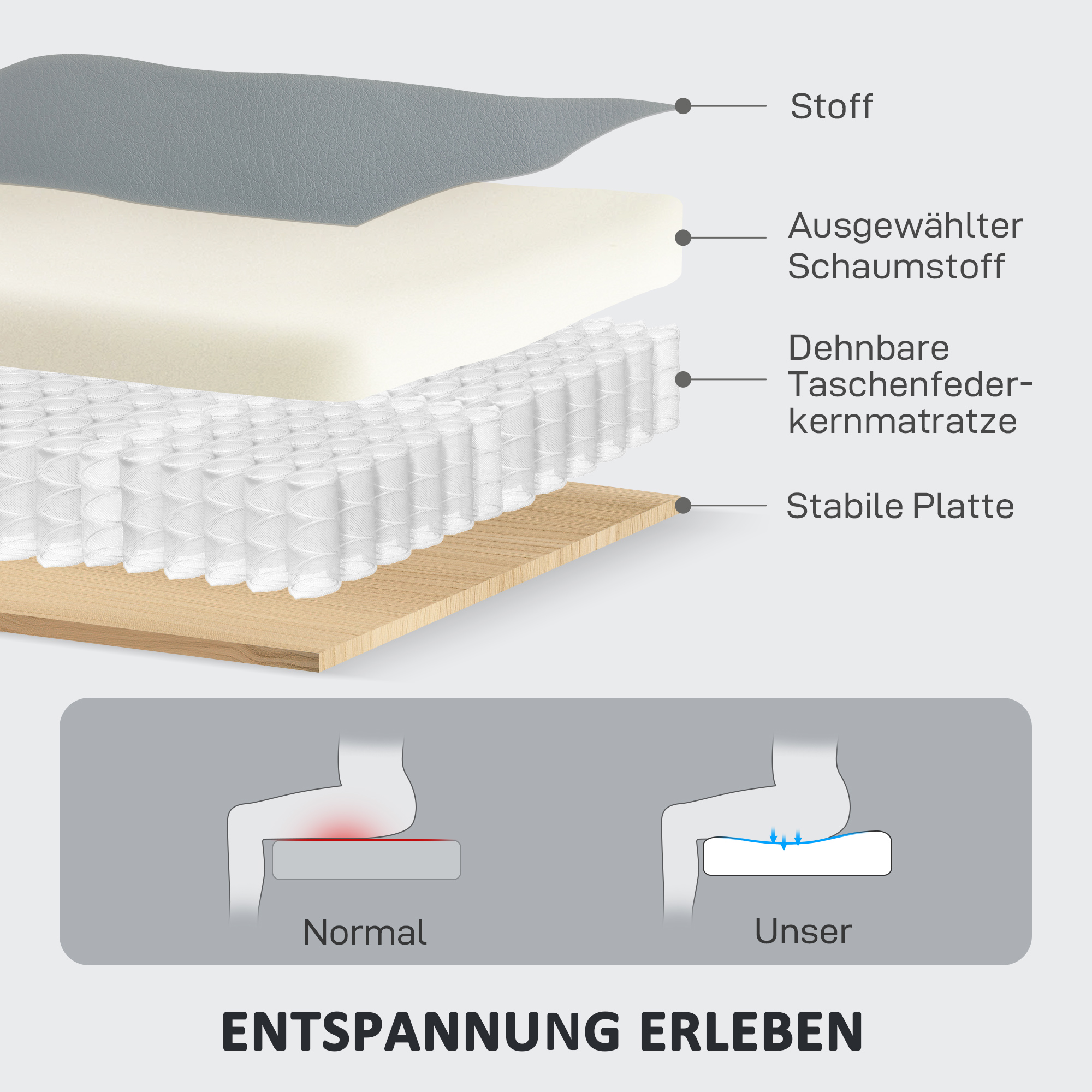 3-Sitzer-Sofa, linker und rechter Sitz zurücklehnbar, anpassbare Fußstütze, Kunstlederbezug, für Wohnzimmer, Dunkelgrau