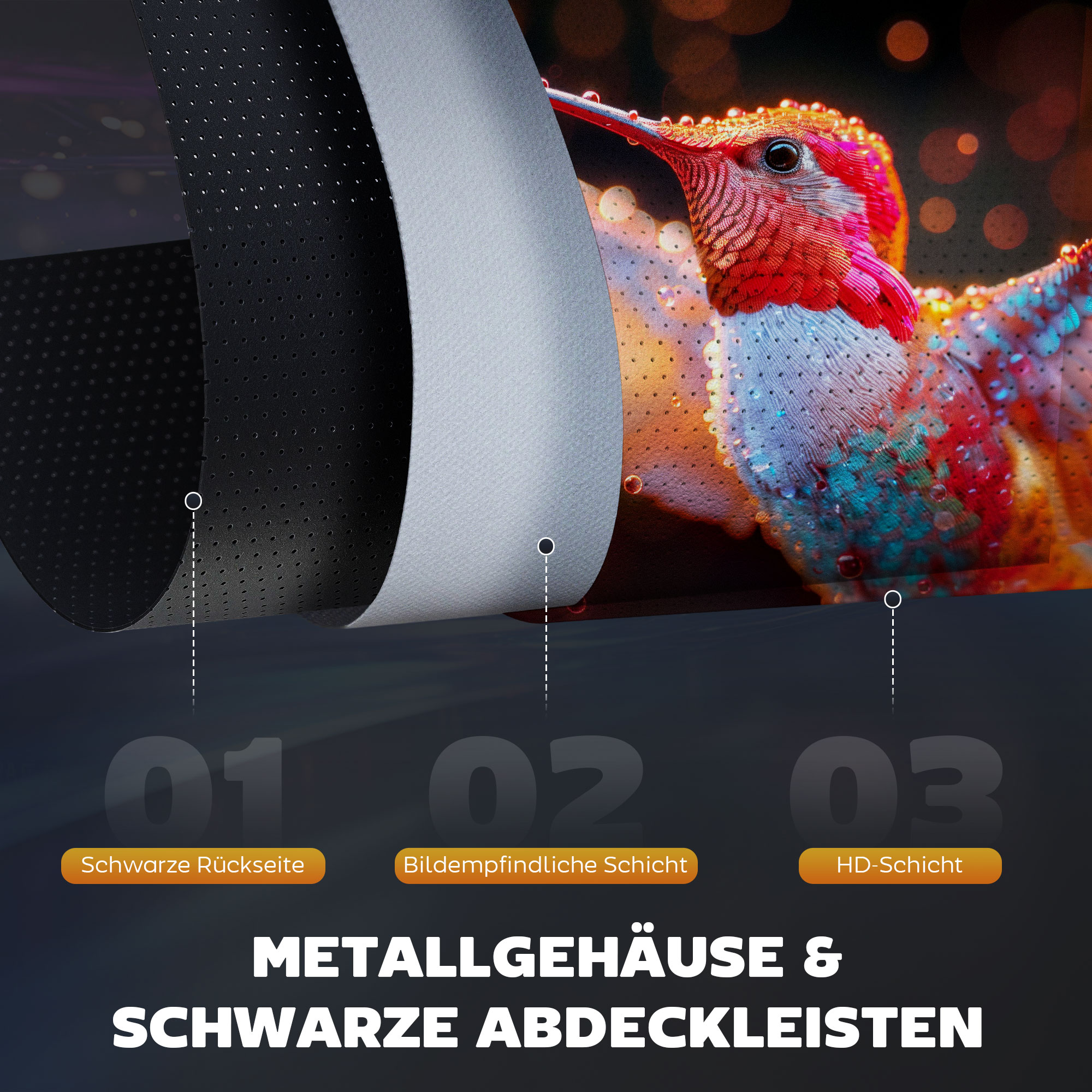 Beamer-Leinwand mit Stativ 221 x 124 cm 100 Zoll 16:9 HD 4K Rollo-Leinwand